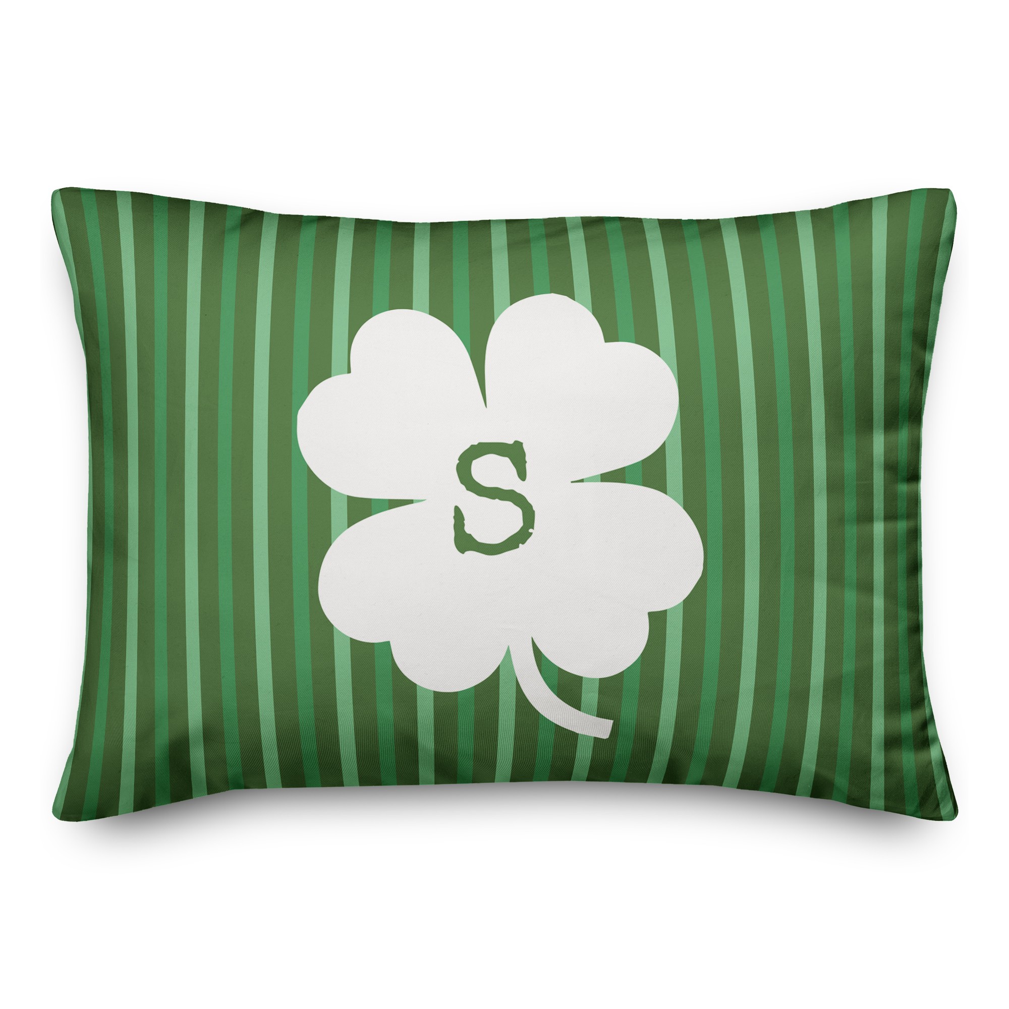 Lucky Clover Monogram 14x20 Personalized Spun Poly Pillow