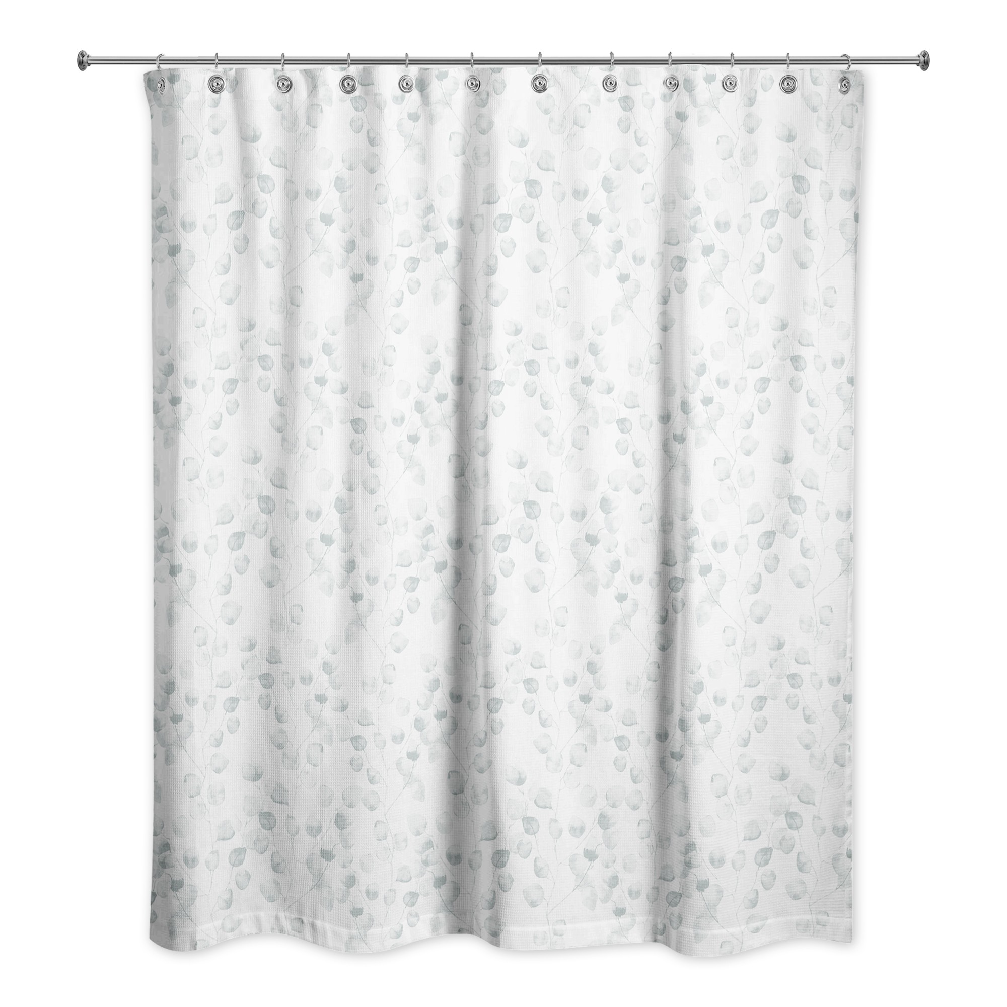 Soft Blue Eucalyptus Pattern 71x74 Shower Curtain