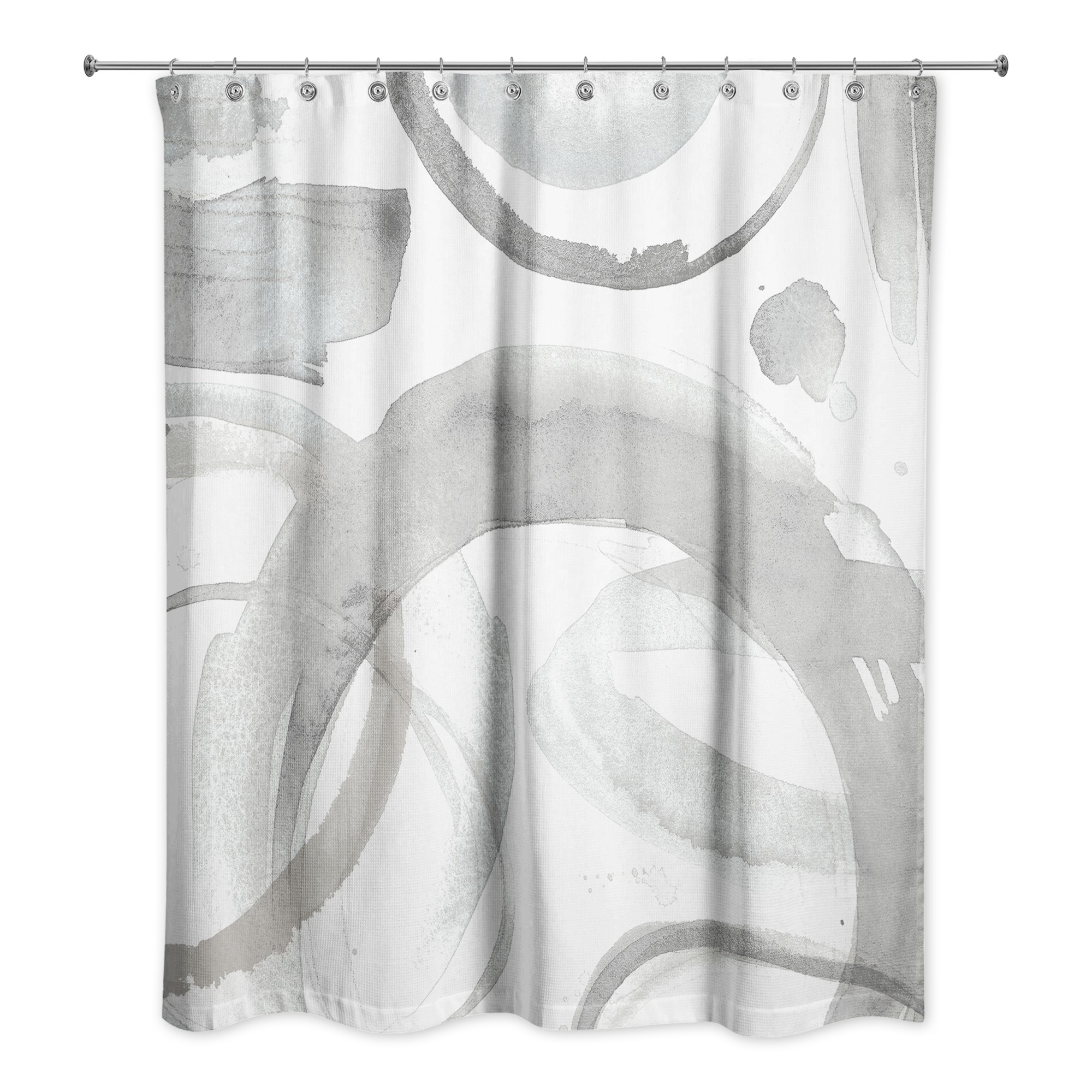 Light Gray Abstract Circles 71x74 Shower Curtain