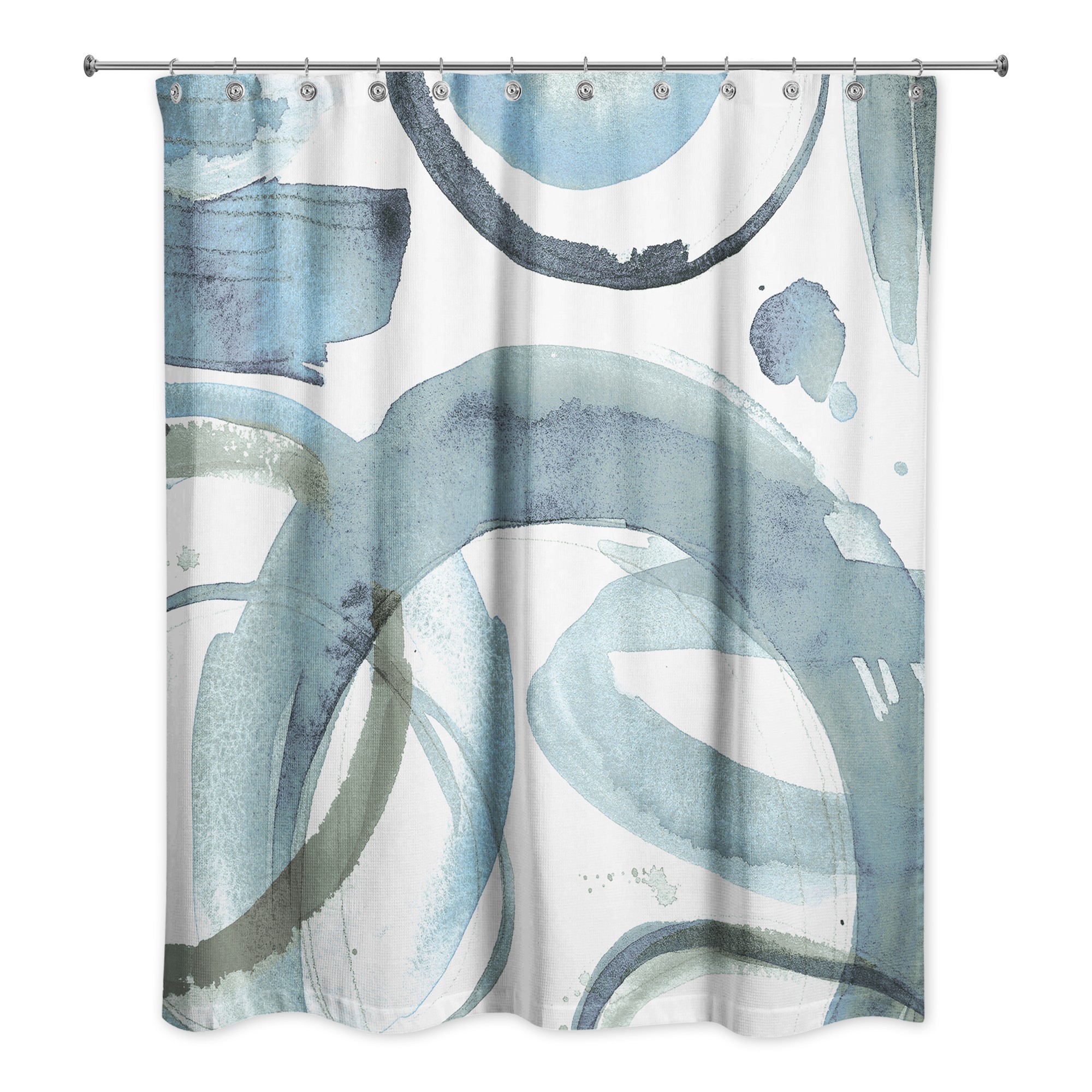Soft Blue Abstract Circles 71x74 Shower Curtain