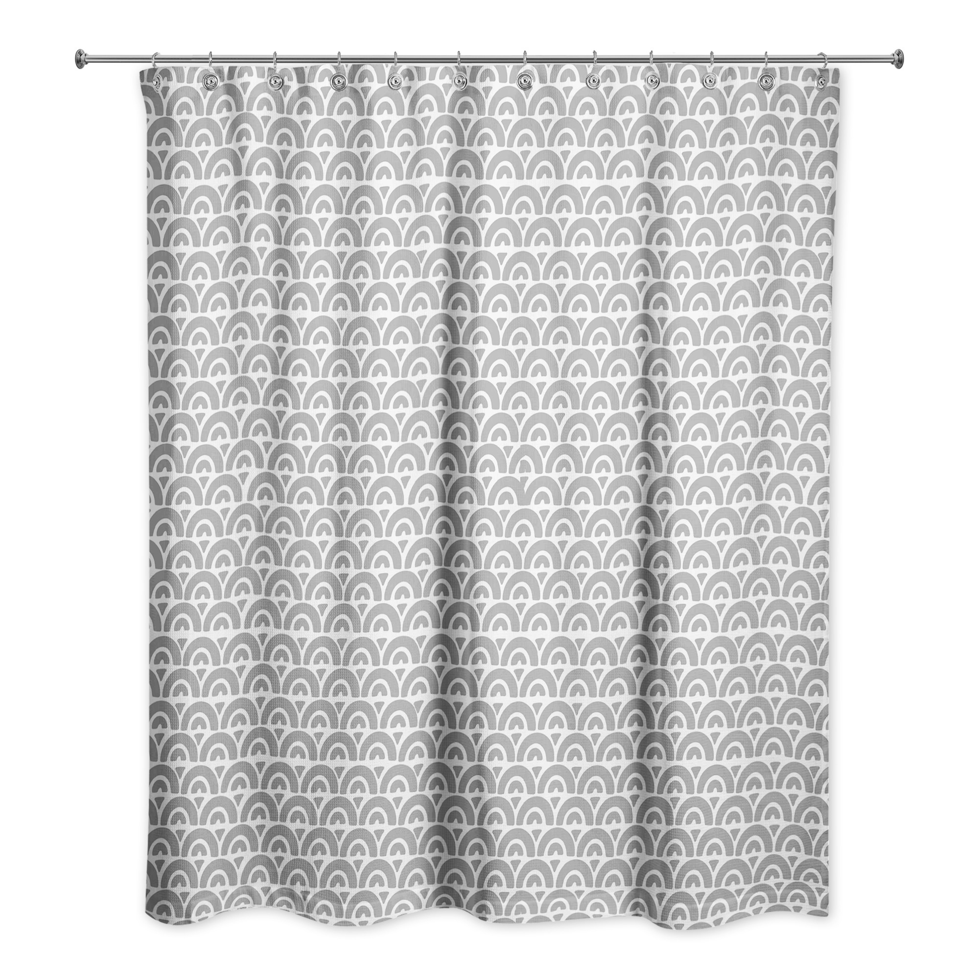 Gray Arch Pattern 71x74 Shower Curtain