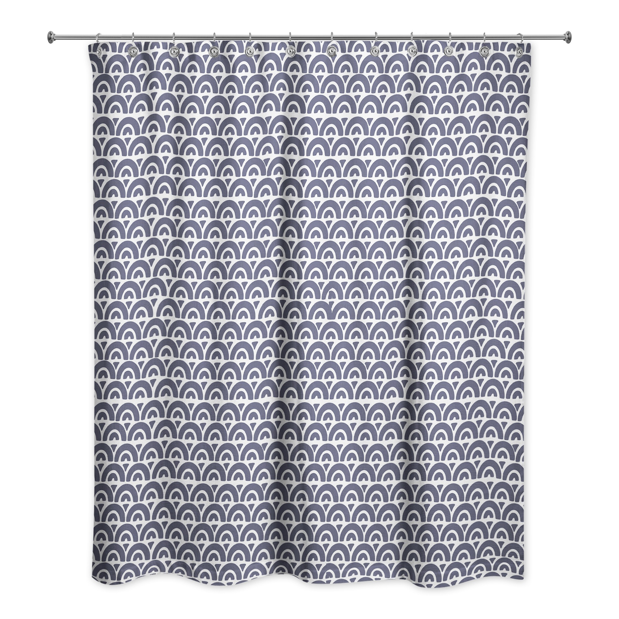 Navy Arch Pattern 71x74 Shower Curtain