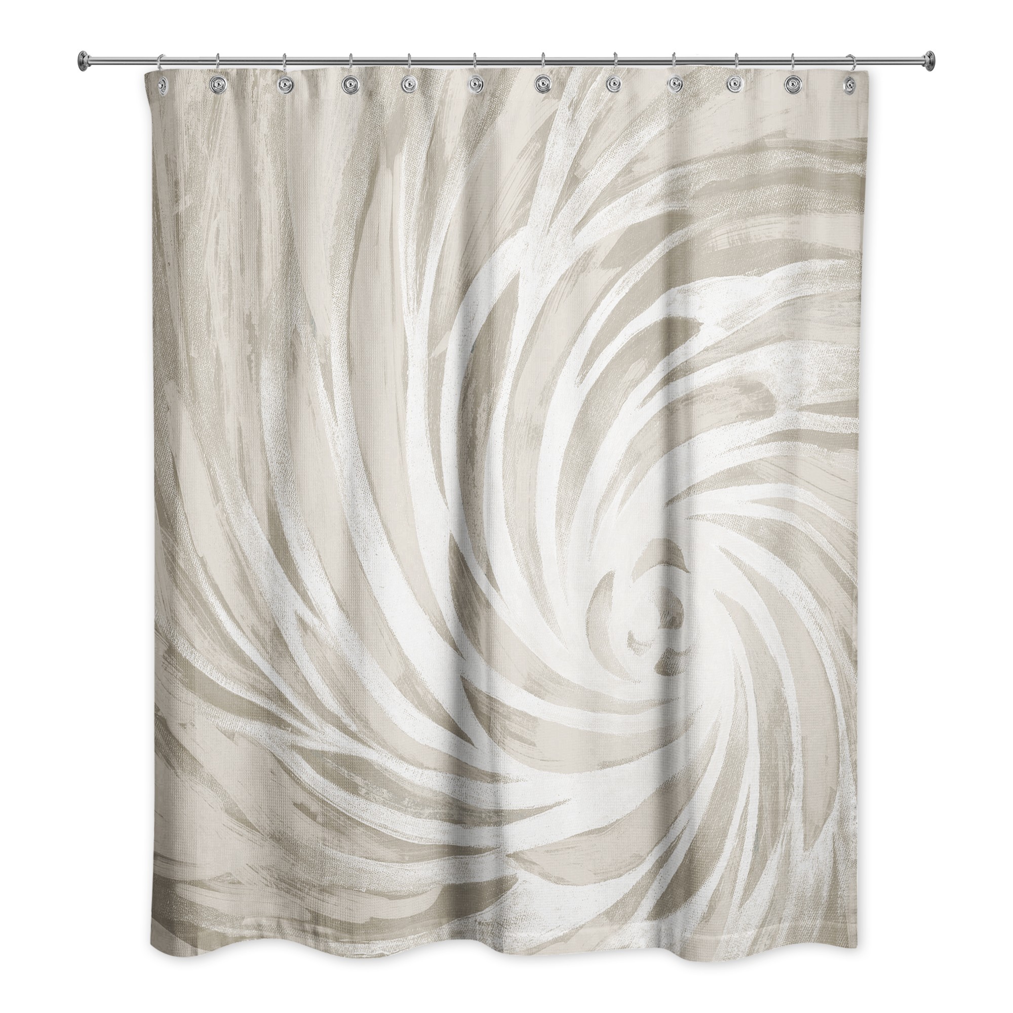 Beige Calming Vortex 71x74 Shower Curtain