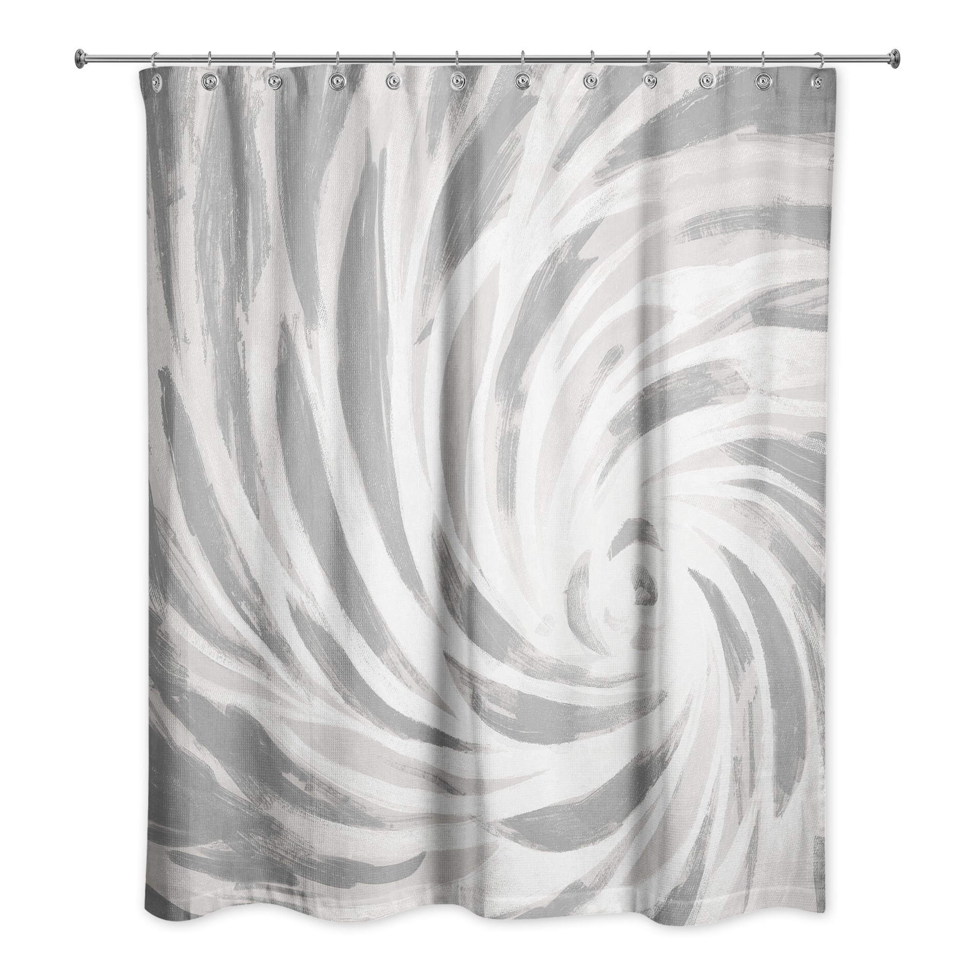 Gray Calming Vortex 71x74 Shower Curtain