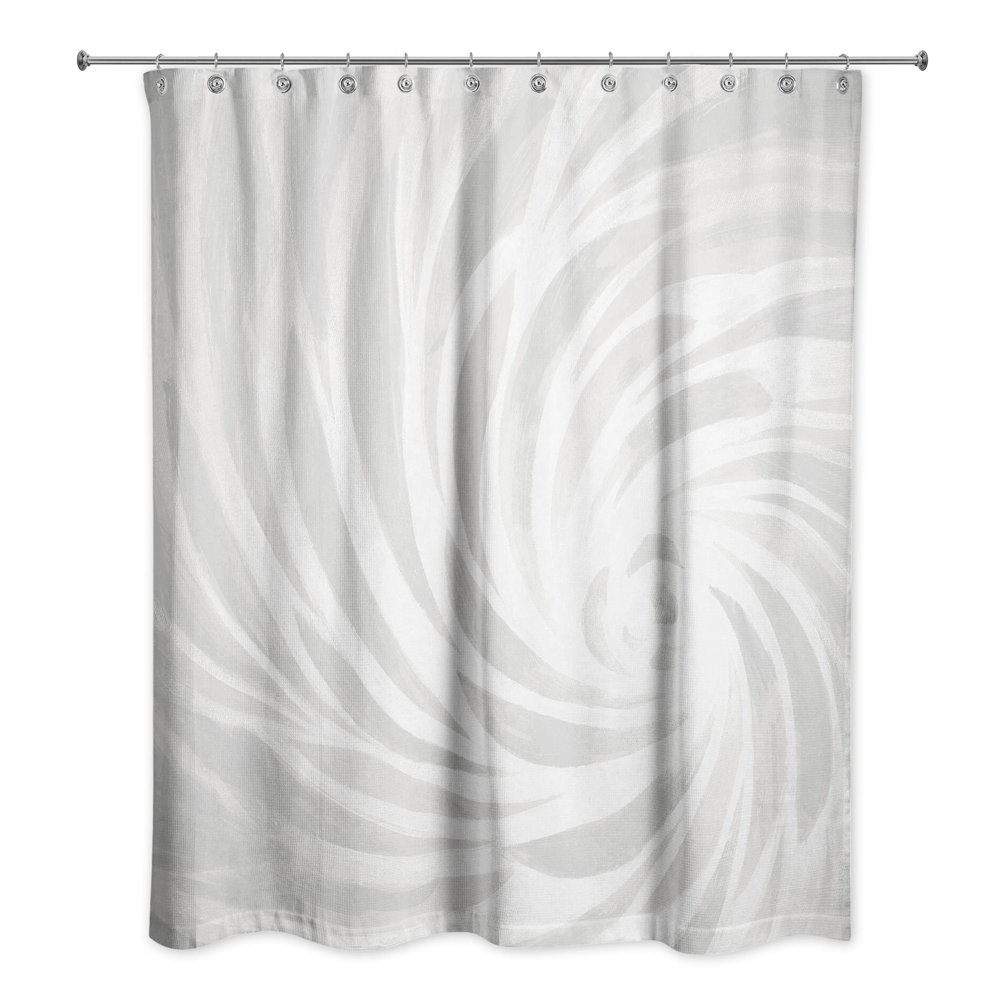 Light Gray Calming Vortex 71x74 Shower Curtain