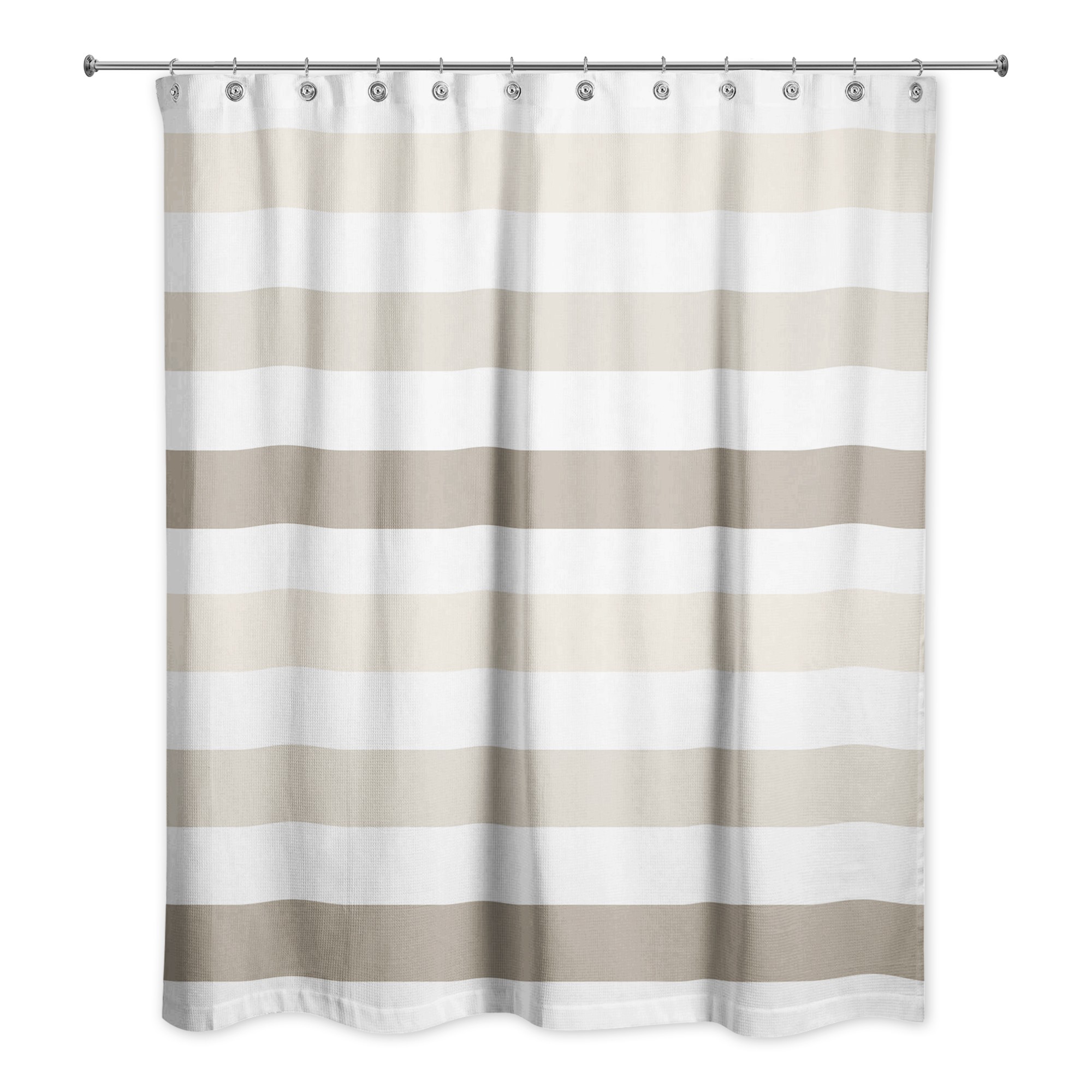 Beige Chunky Stripes 71x74 Shower Curtain