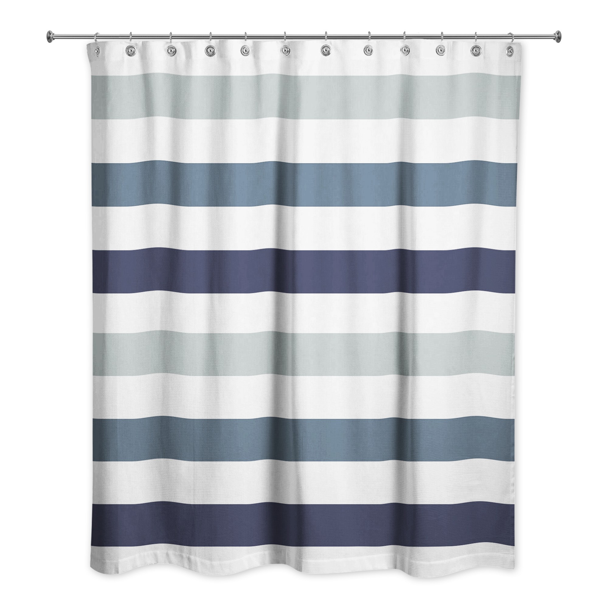 Blue Chunky Stripes 71x74 Shower Curtain