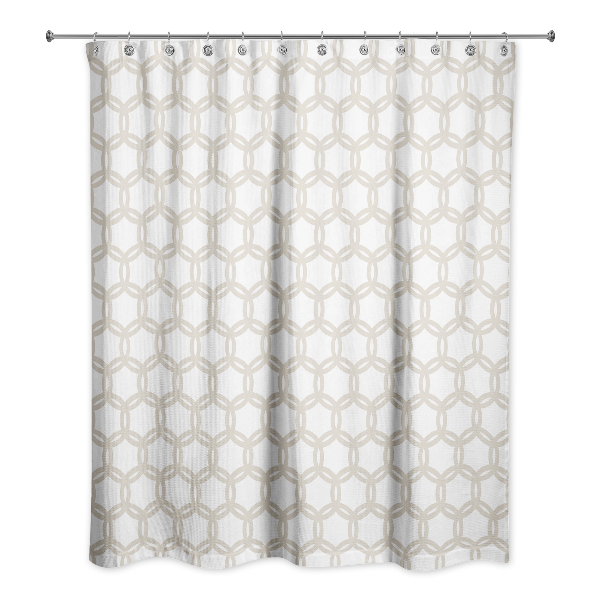 Beige Circle Pattern 71x74 Shower Curtain