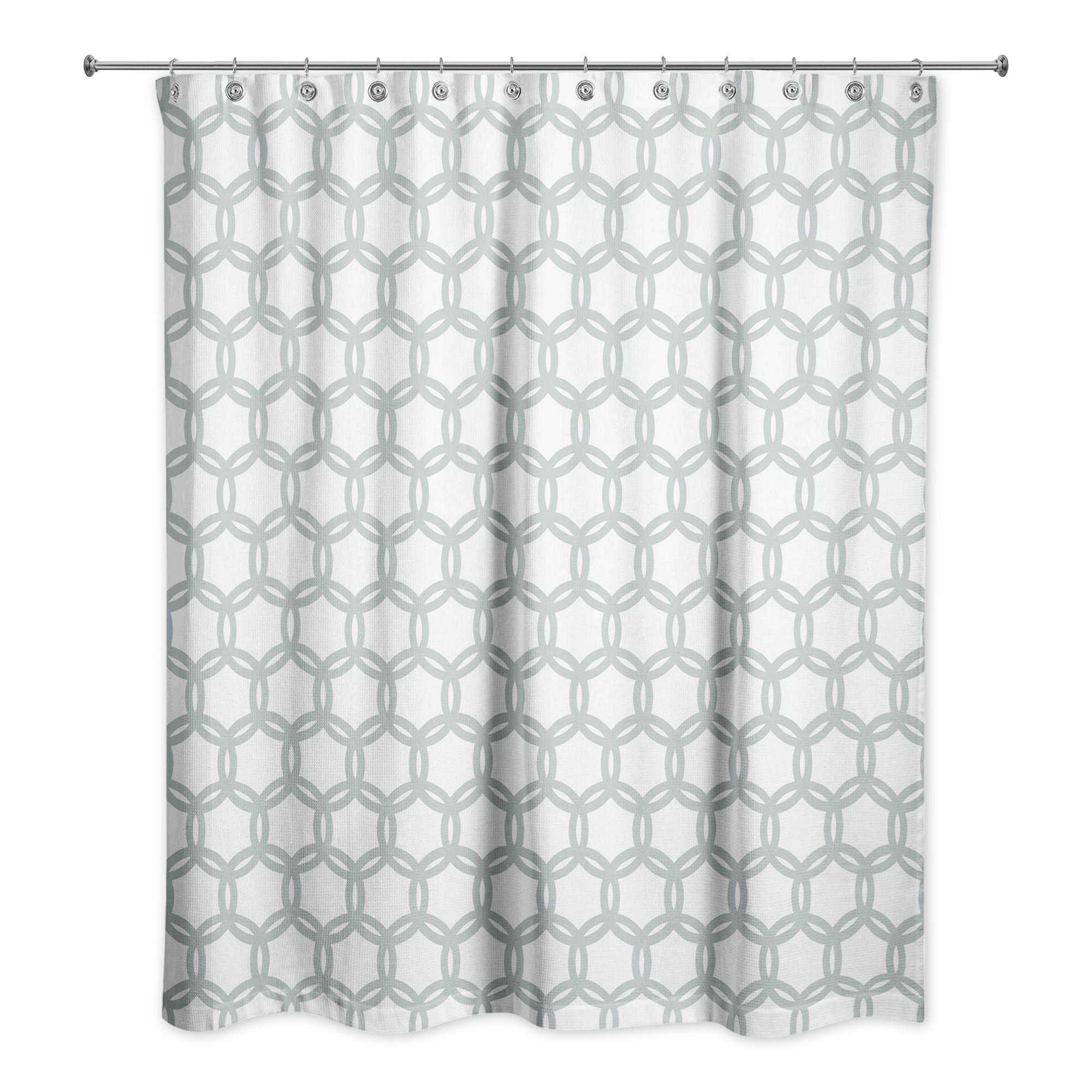 Soft Blue Circle Pattern 71x74 Shower Curtain