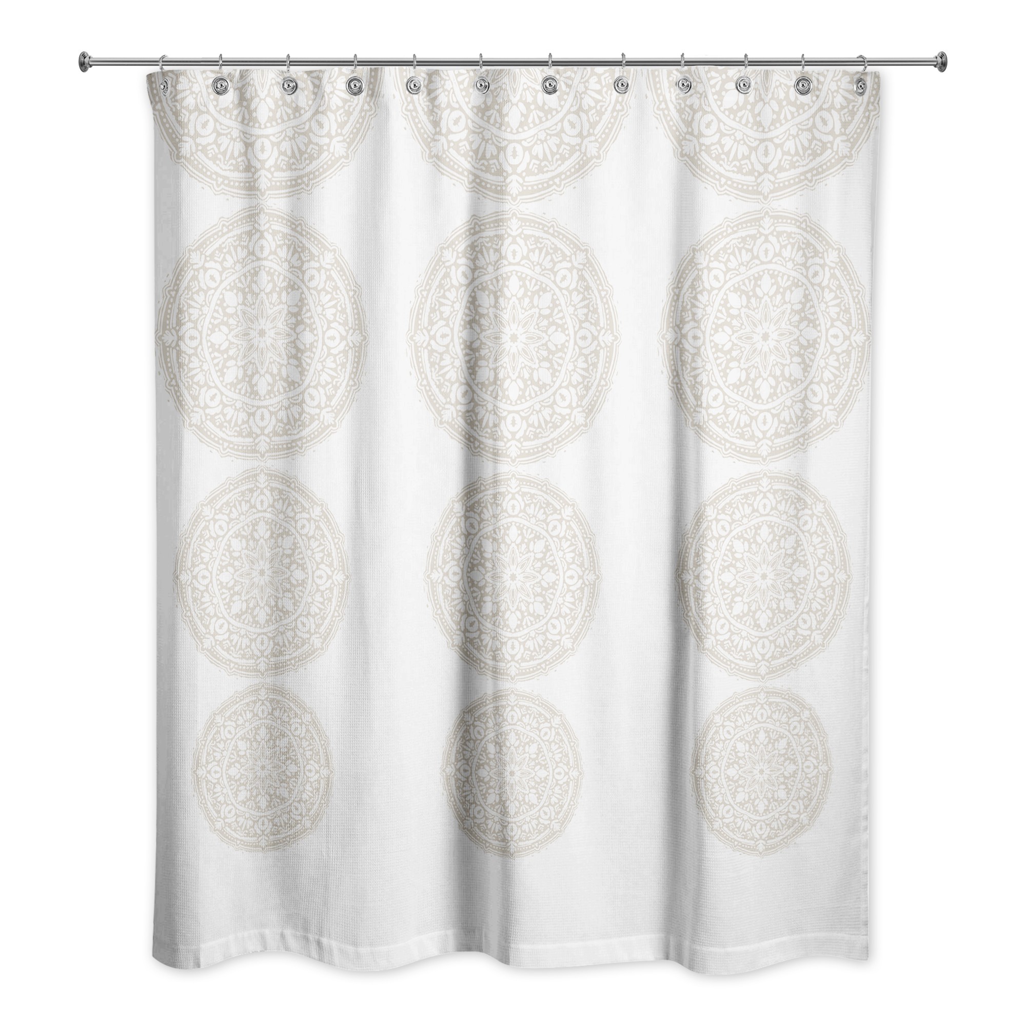 Beige Medallion Pattern 71x74 Shower Curtain
