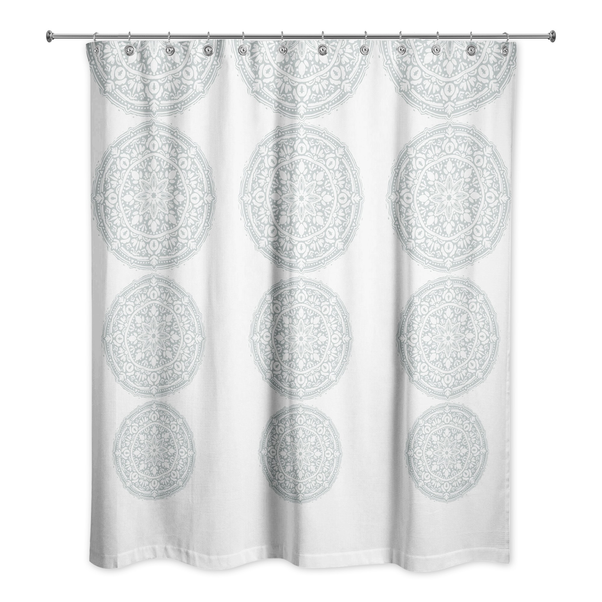Soft Blue Medallion Pattern 71x74 Shower Curtain