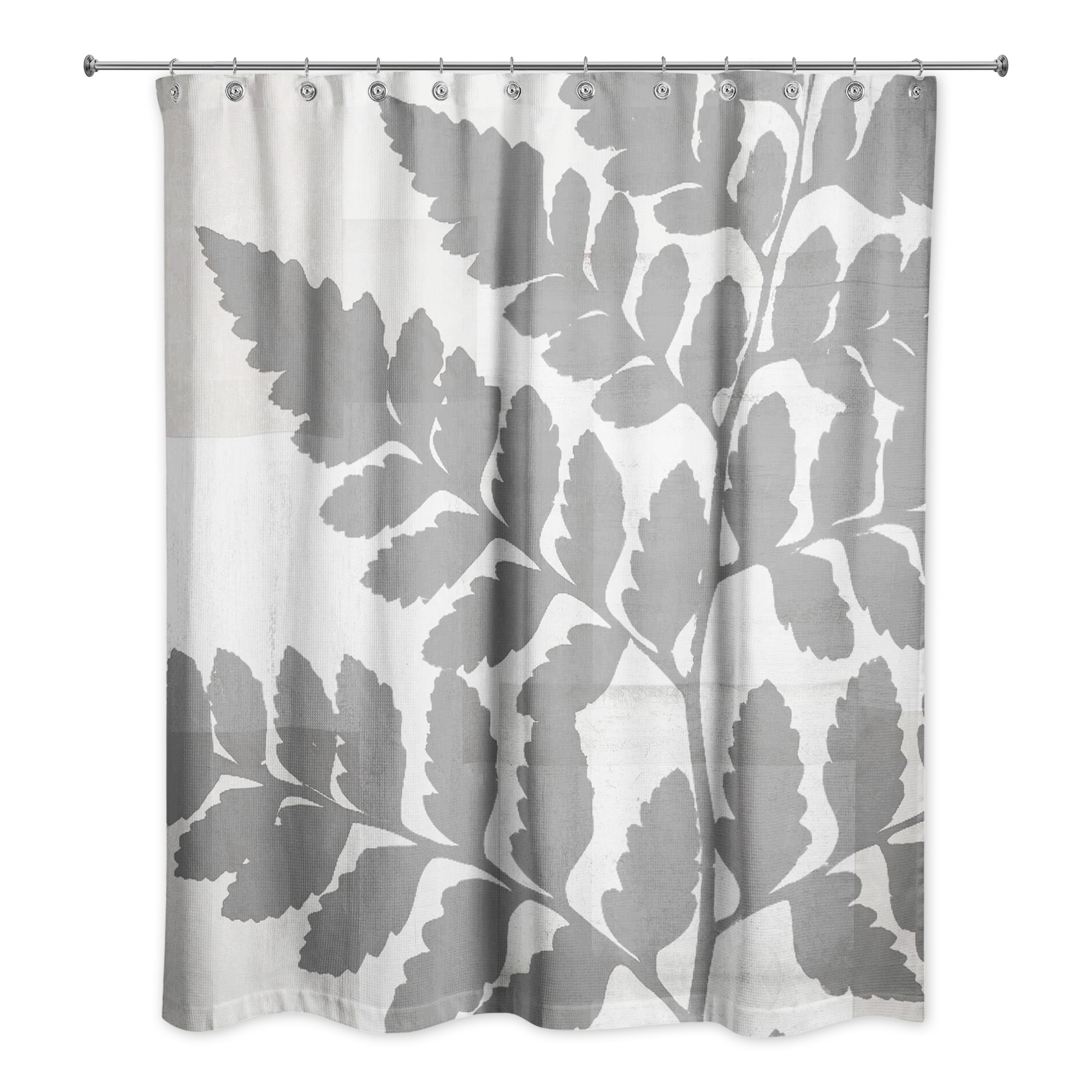 Gray Fern Collage 71x74 Shower Curtain