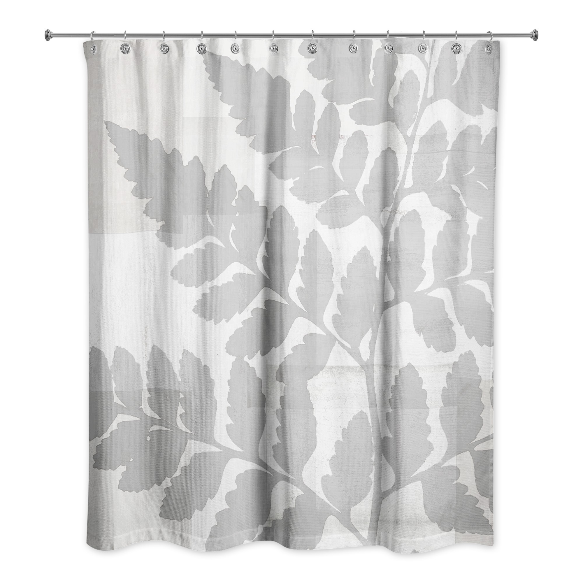 Light Gray Fern Collage 71x74 Shower Curtain