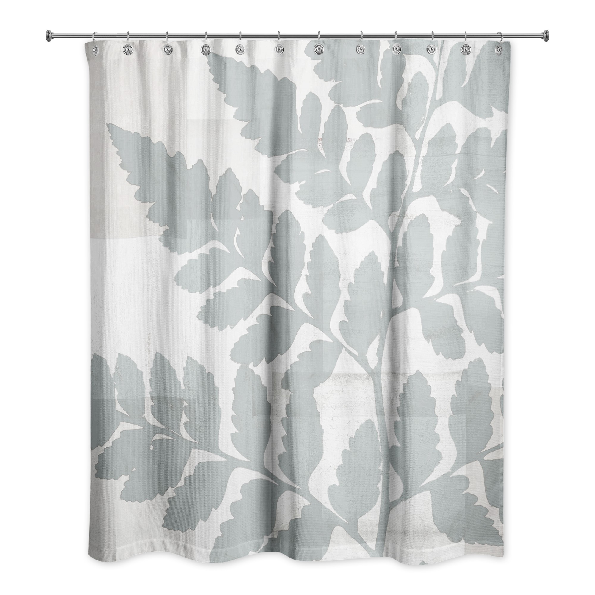 Soft Blue Fern Collage 71x74 Shower Curtain