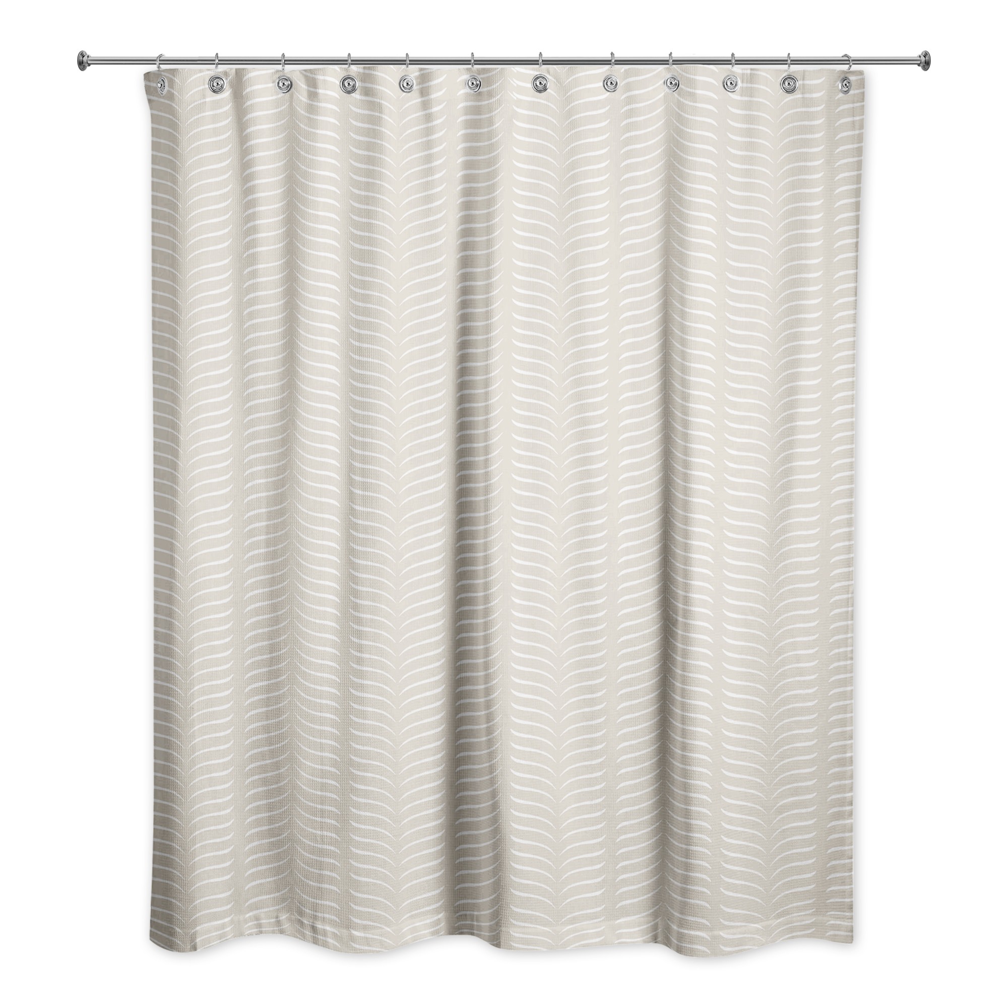 Beige Line Pattern 71x74 Shower Curtain
