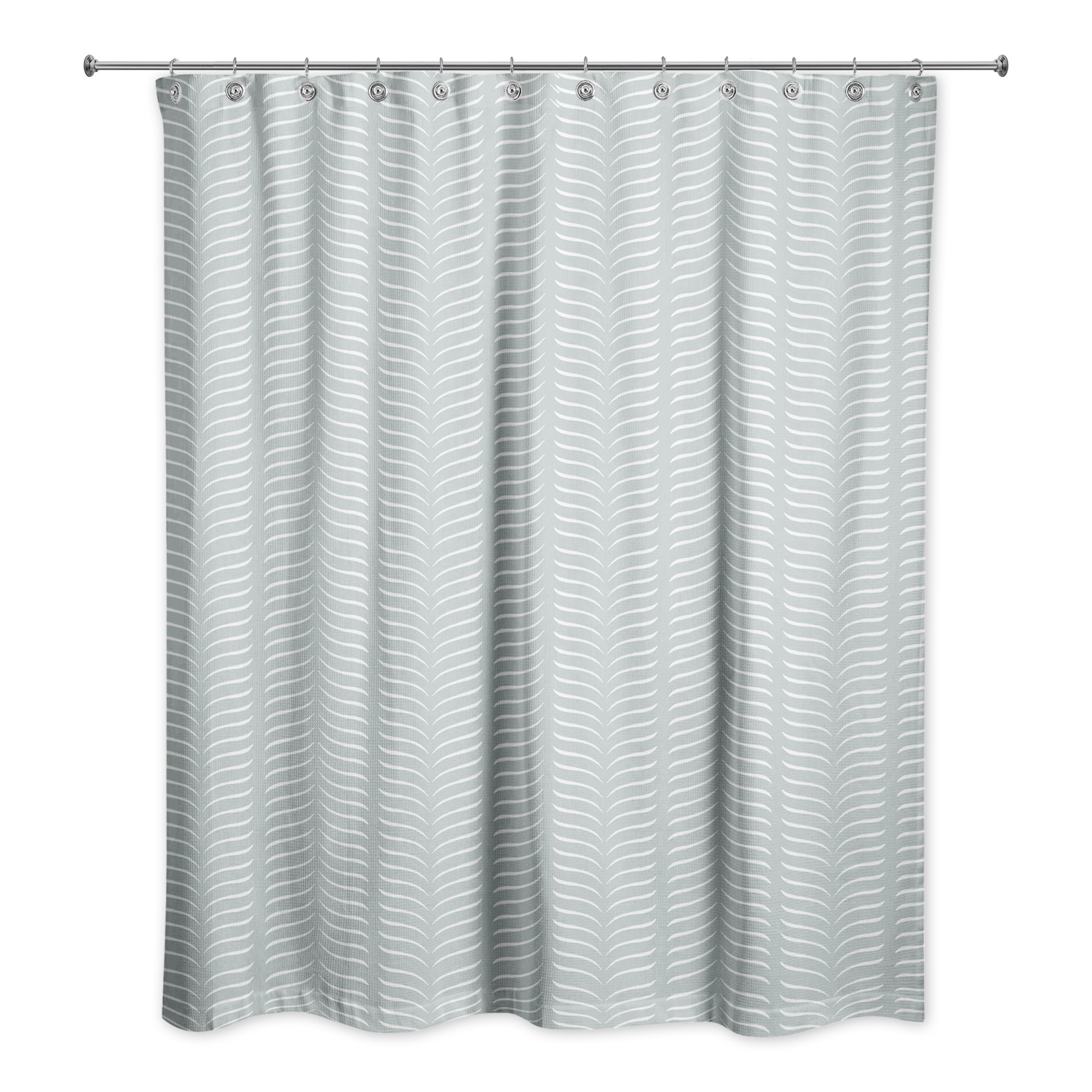 Soft Blue Line Pattern 71x74 Shower Curtain