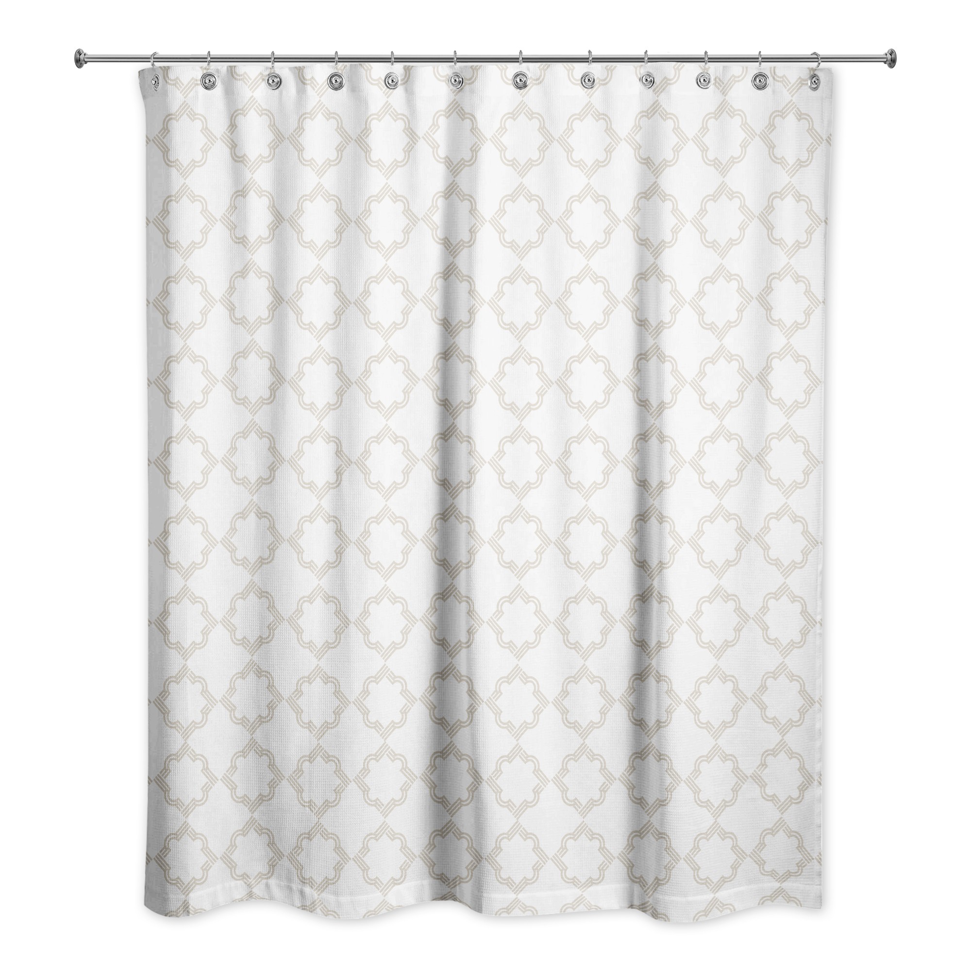 Beige Geo Pattern 71x74 Shower Curtain