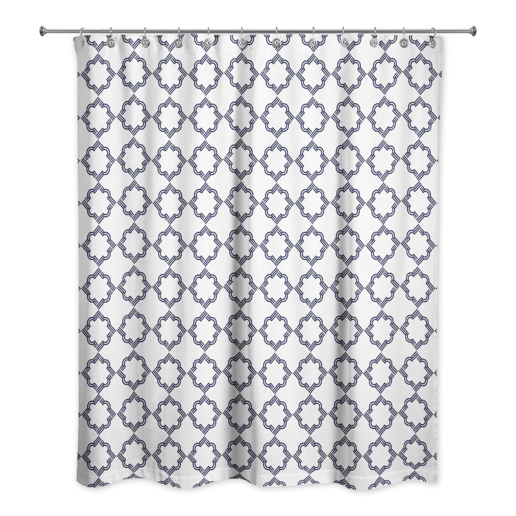 Navy Geo Pattern 71x74 Shower Curtain