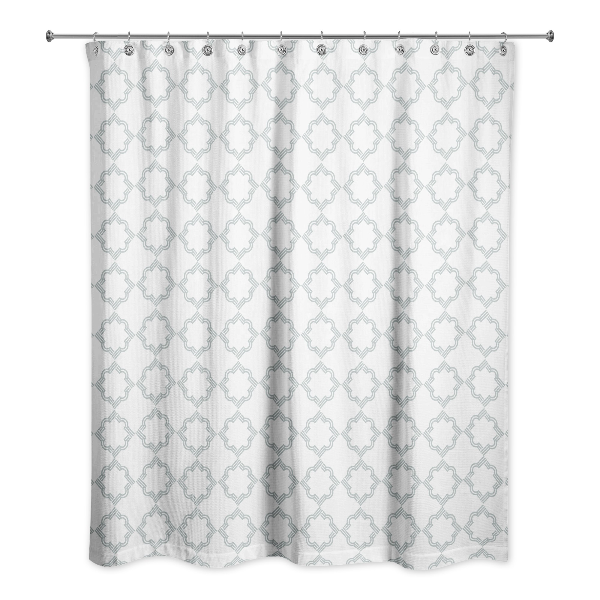 Soft Blue Geo Pattern 71x74 Shower Curtain