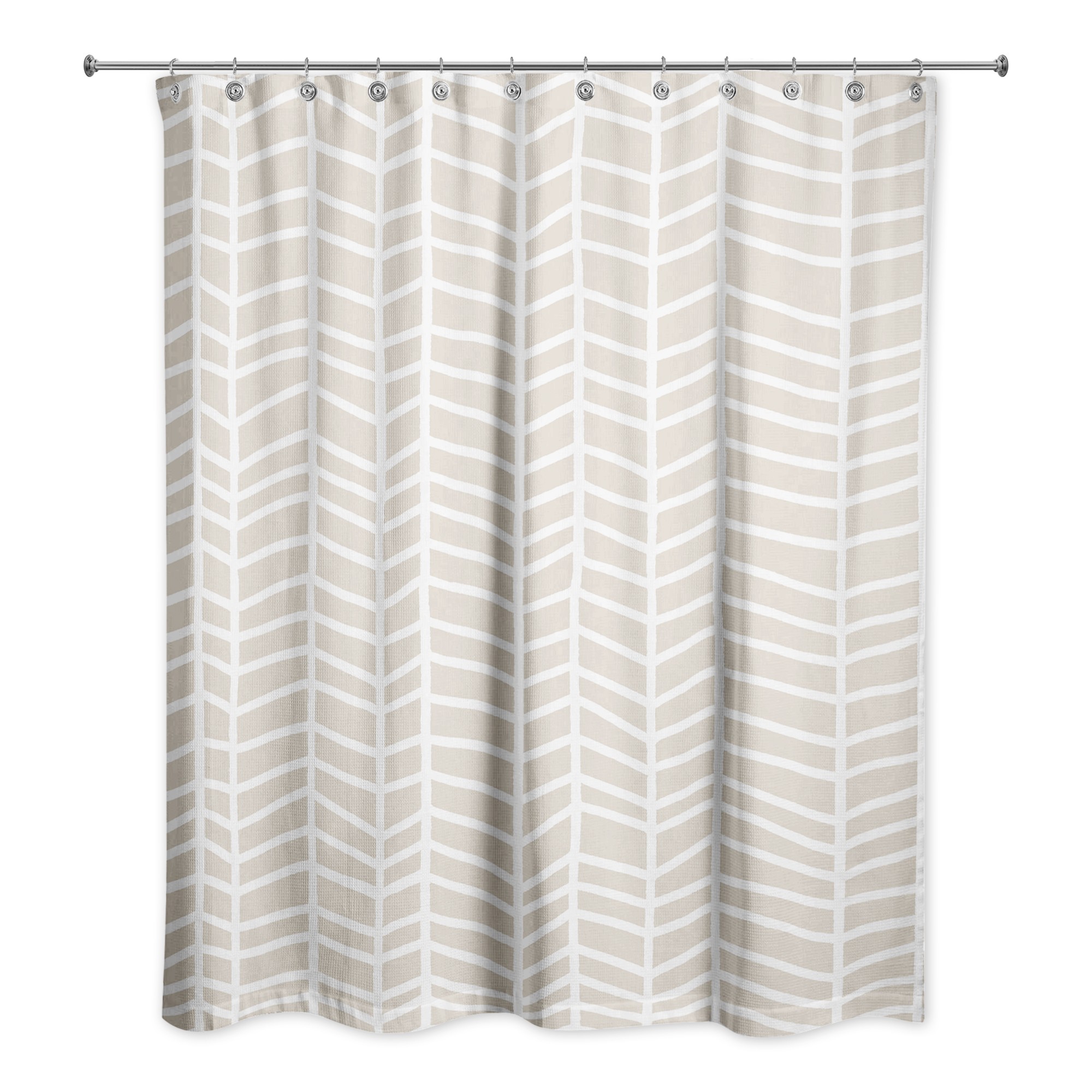 Beige Chevrons 71x74 Shower Curtain