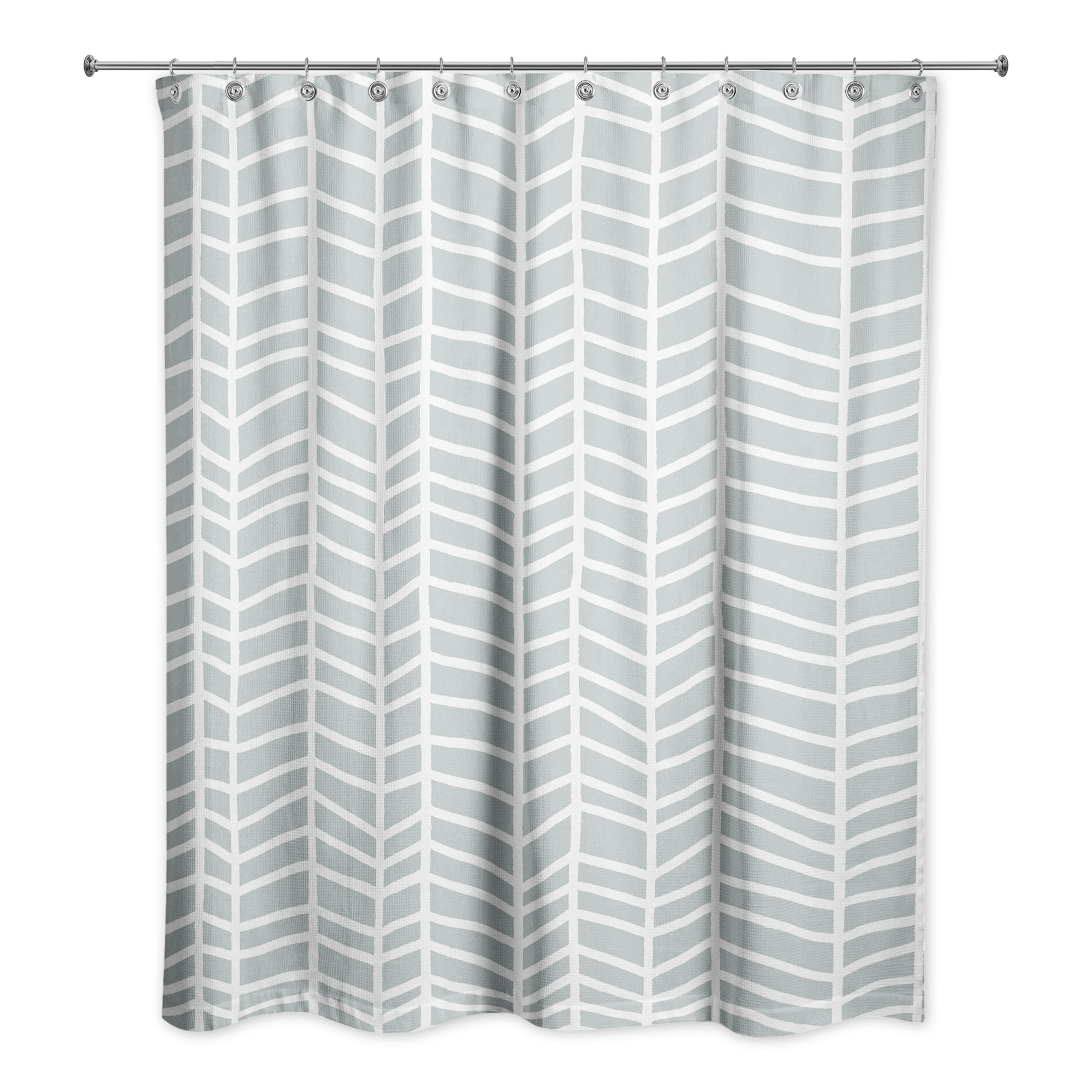 Soft Blue Chevrons 71x74 Shower Curtain