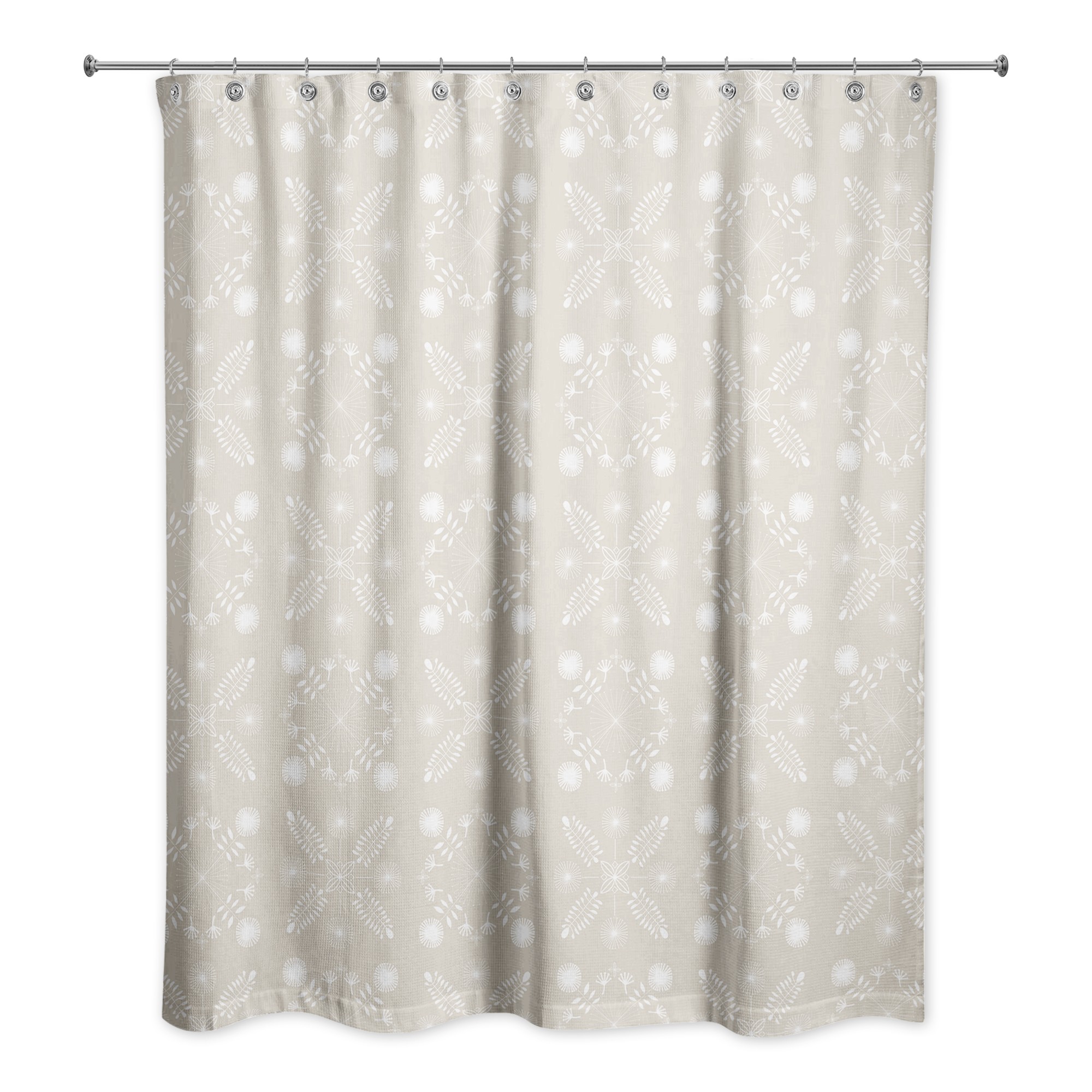 Beige Mod Medallions 71x74 Shower Curtain