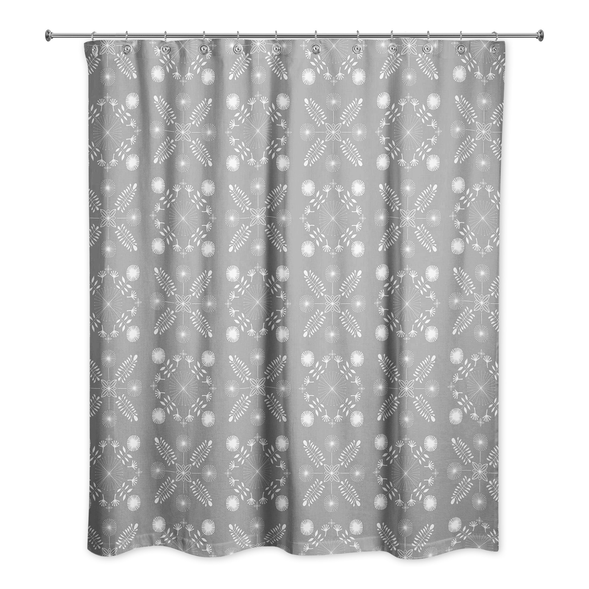 Gray Mod Medallions 71x74 Shower Curtain