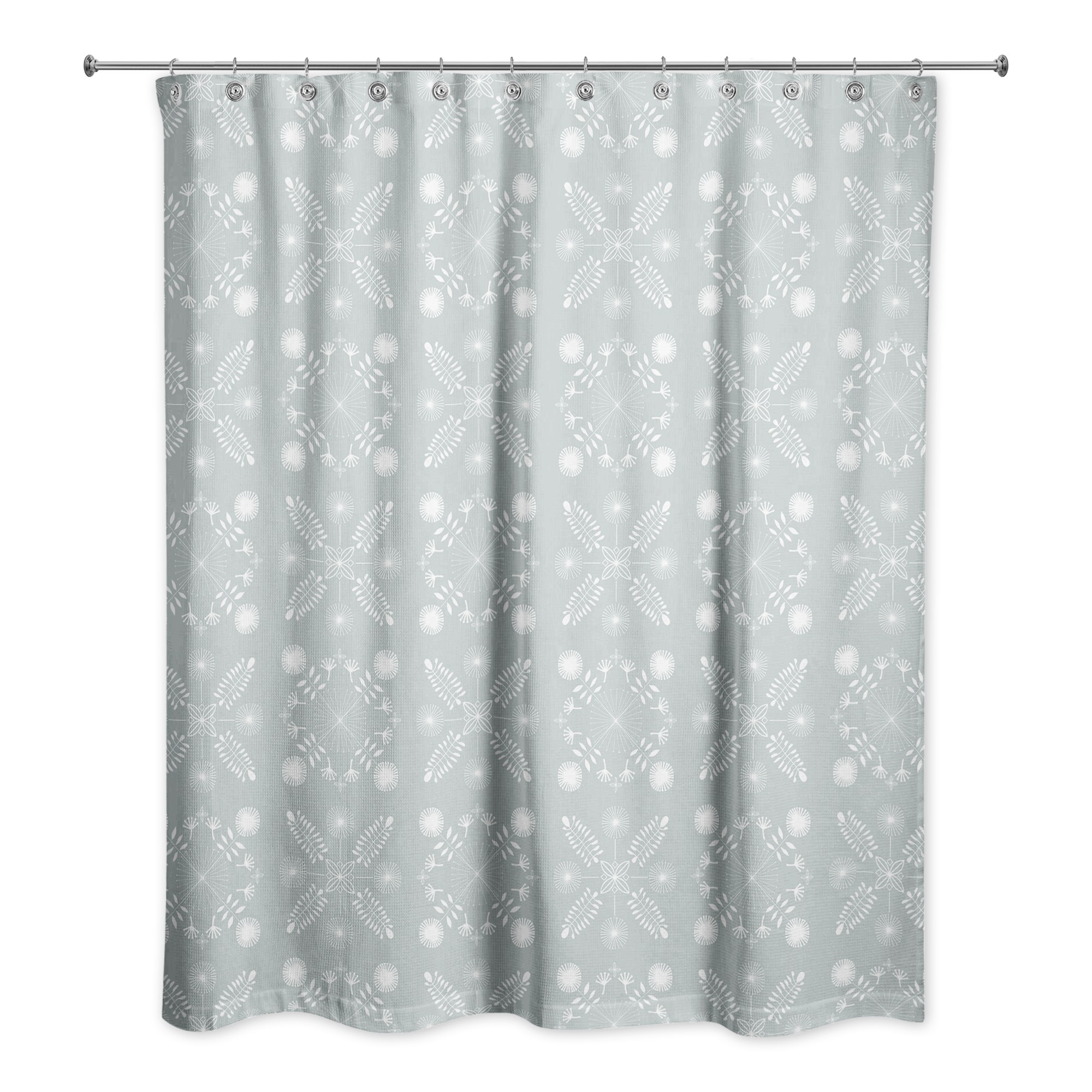 Soft Blue Mod Medallions 71x74 Shower Curtain