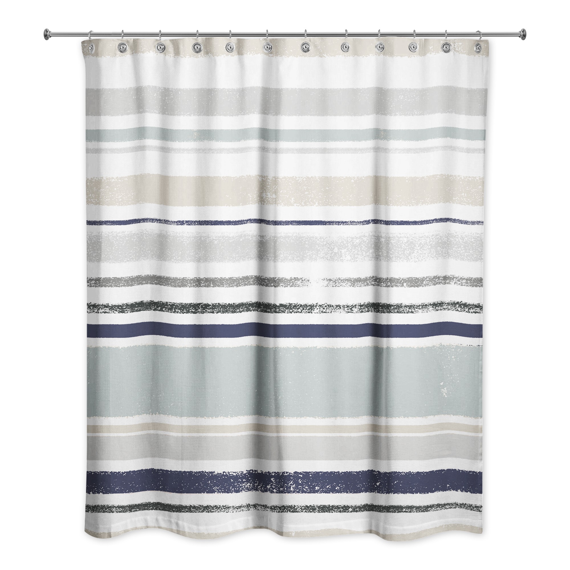 Light Blue Stripes 71x74 Shower Curtain