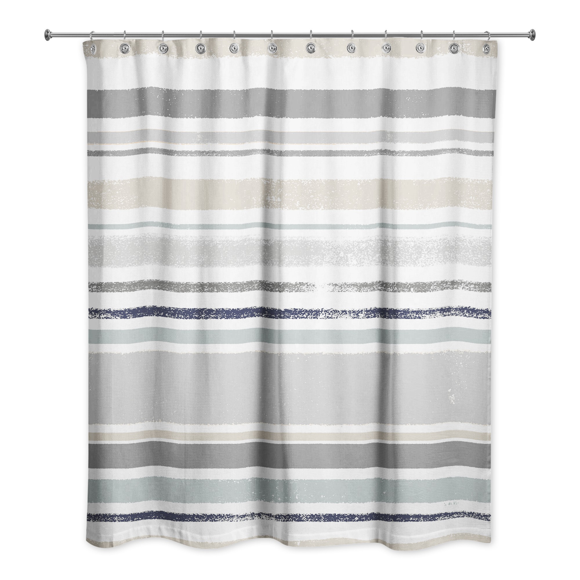 Shades of Blue Stripes 71x74 Shower Curtain
