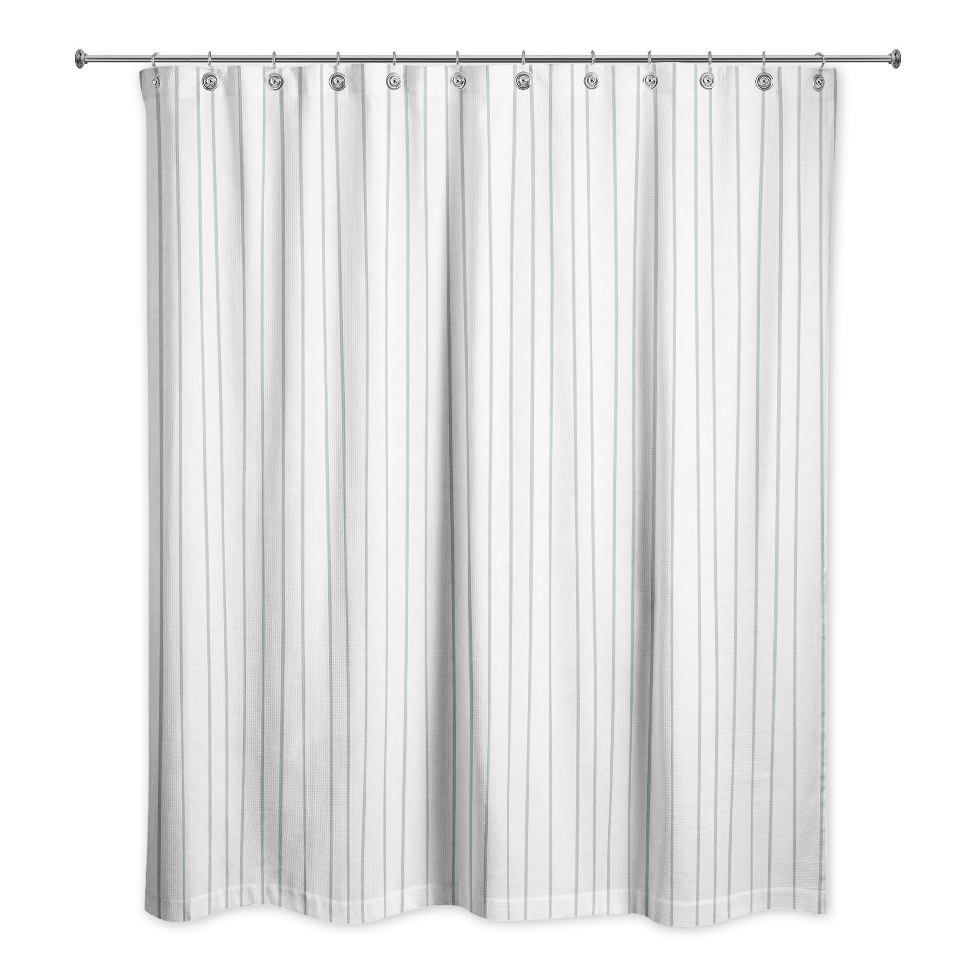 Soft Blue Uneven Stripes 71x74 Shower Curtain