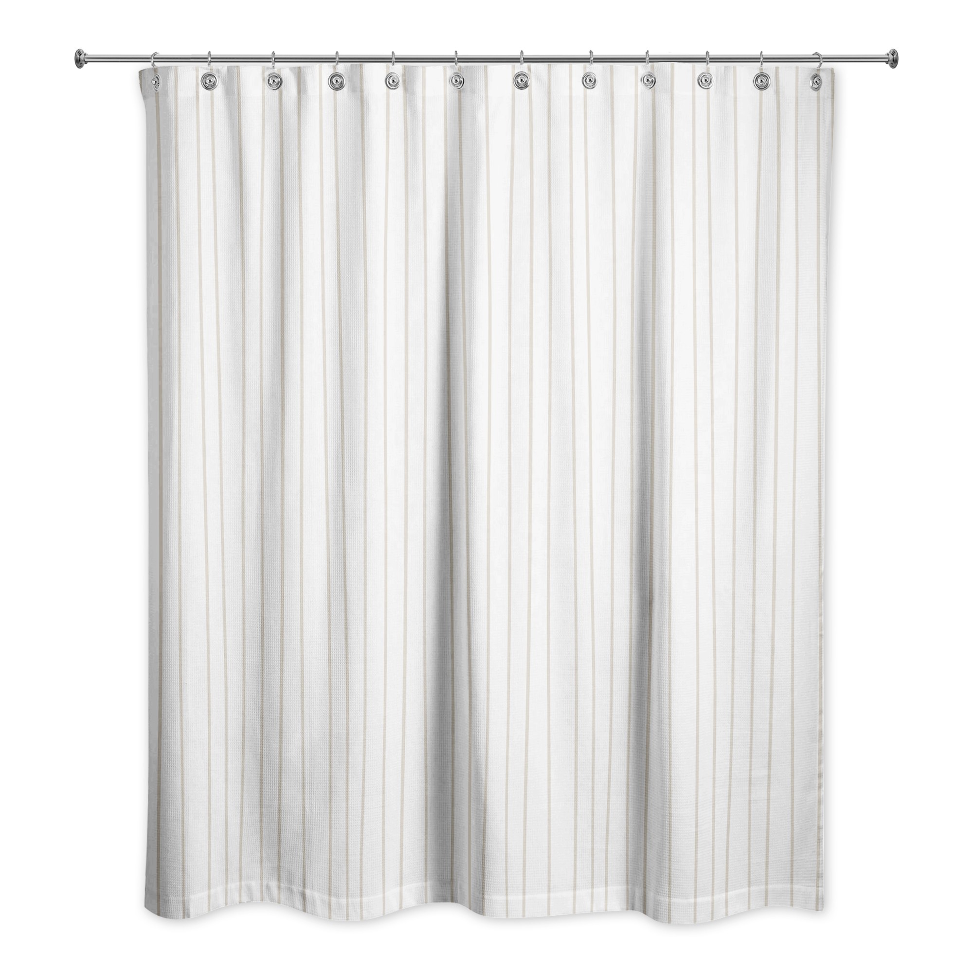 Beige Uneven Stripes 71x74 Shower Curtain