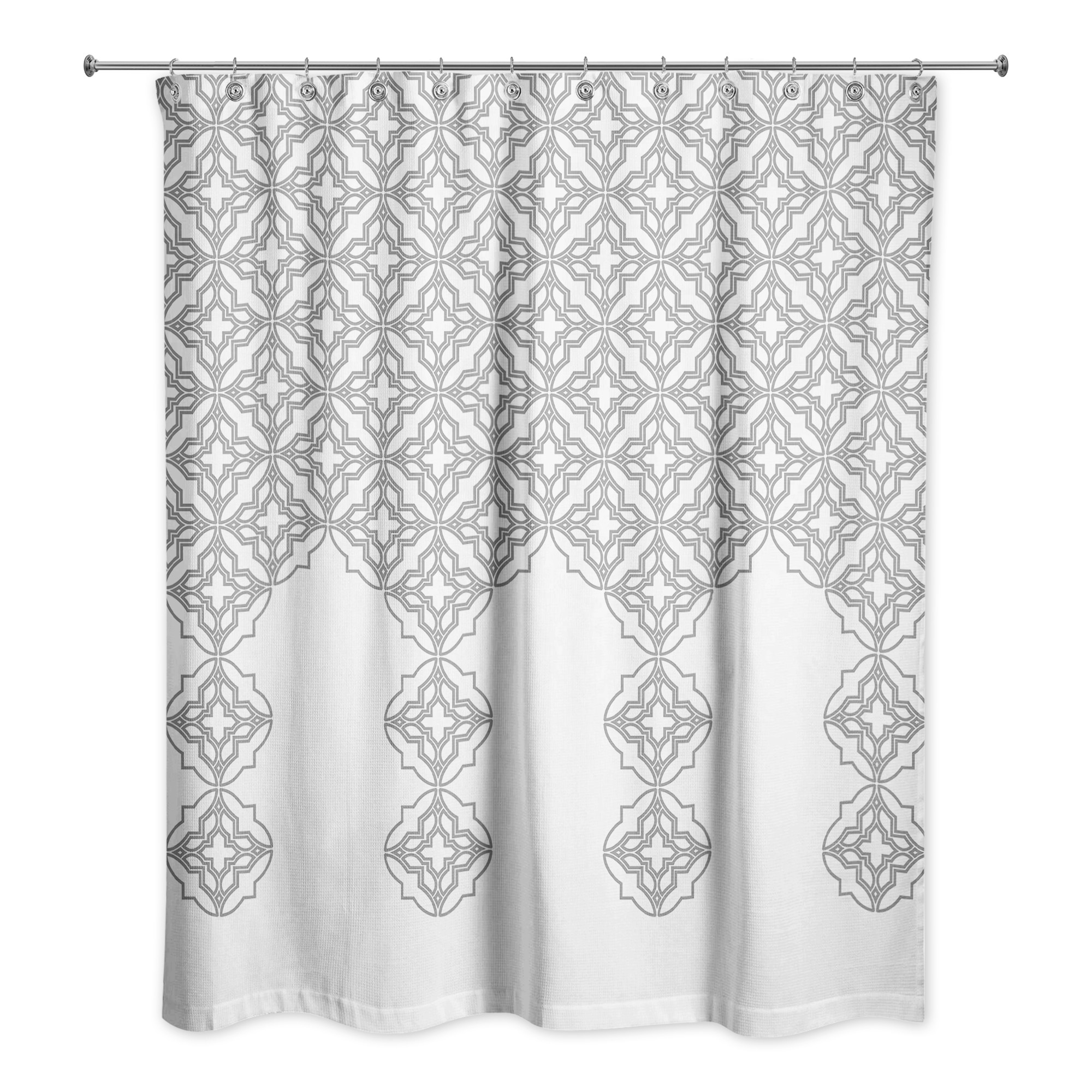 Gray Quatrefoil 71x74 Shower Curtain