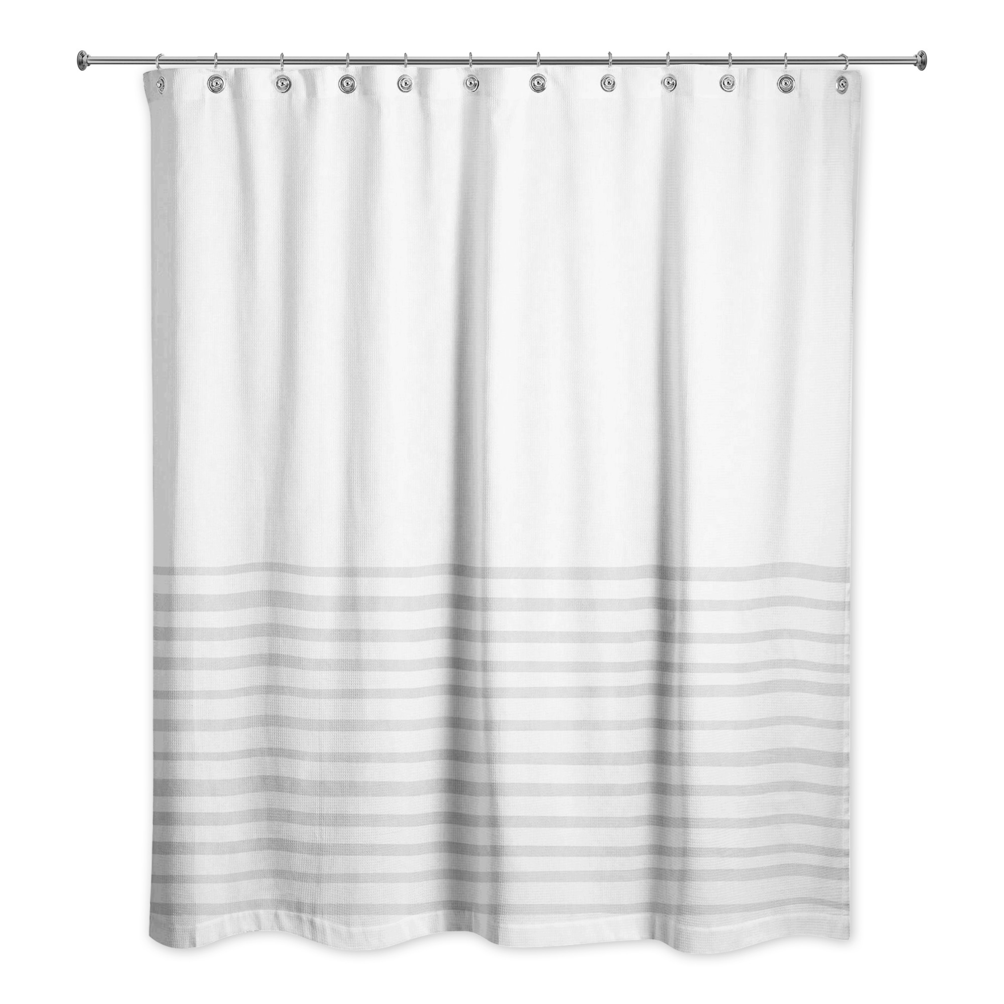 Textured Light Gray Stripes 71x74 Shower Curtain