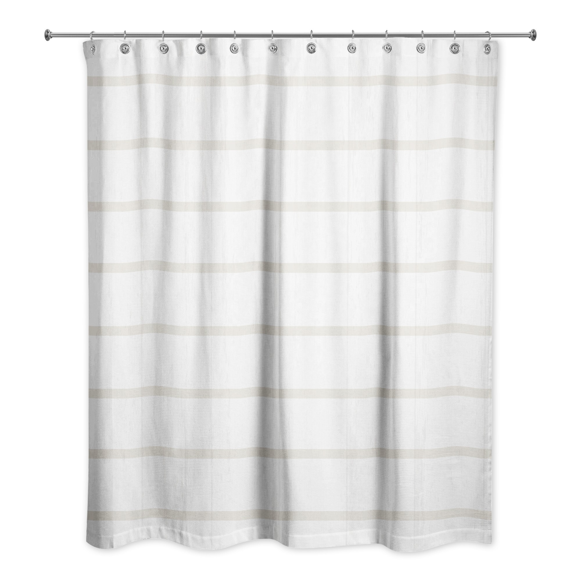 Beige Stripes on Wood 71x74 Shower Curtain