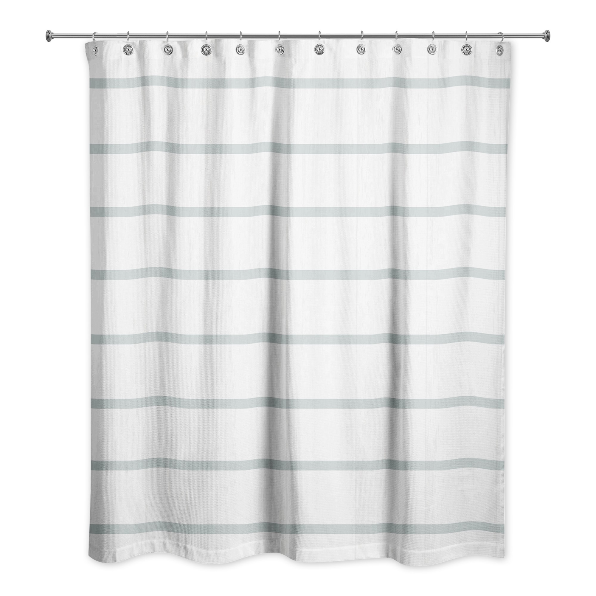 Soft Blue Stripes on Wood 71x74 Shower Curtain