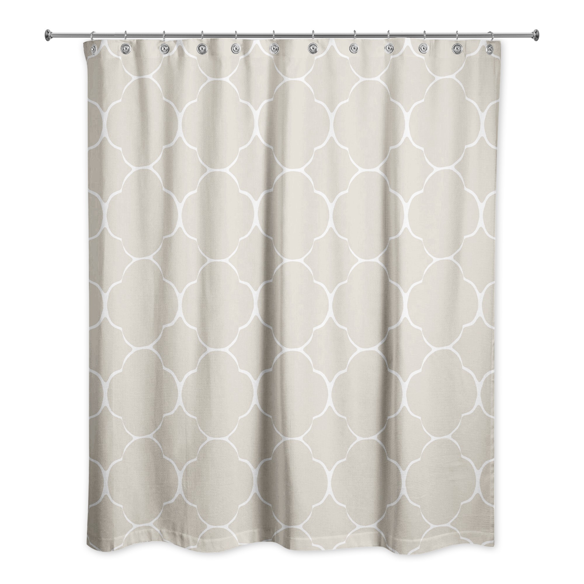 Worn Beige Quatrefoil 71x74 Shower Curtain