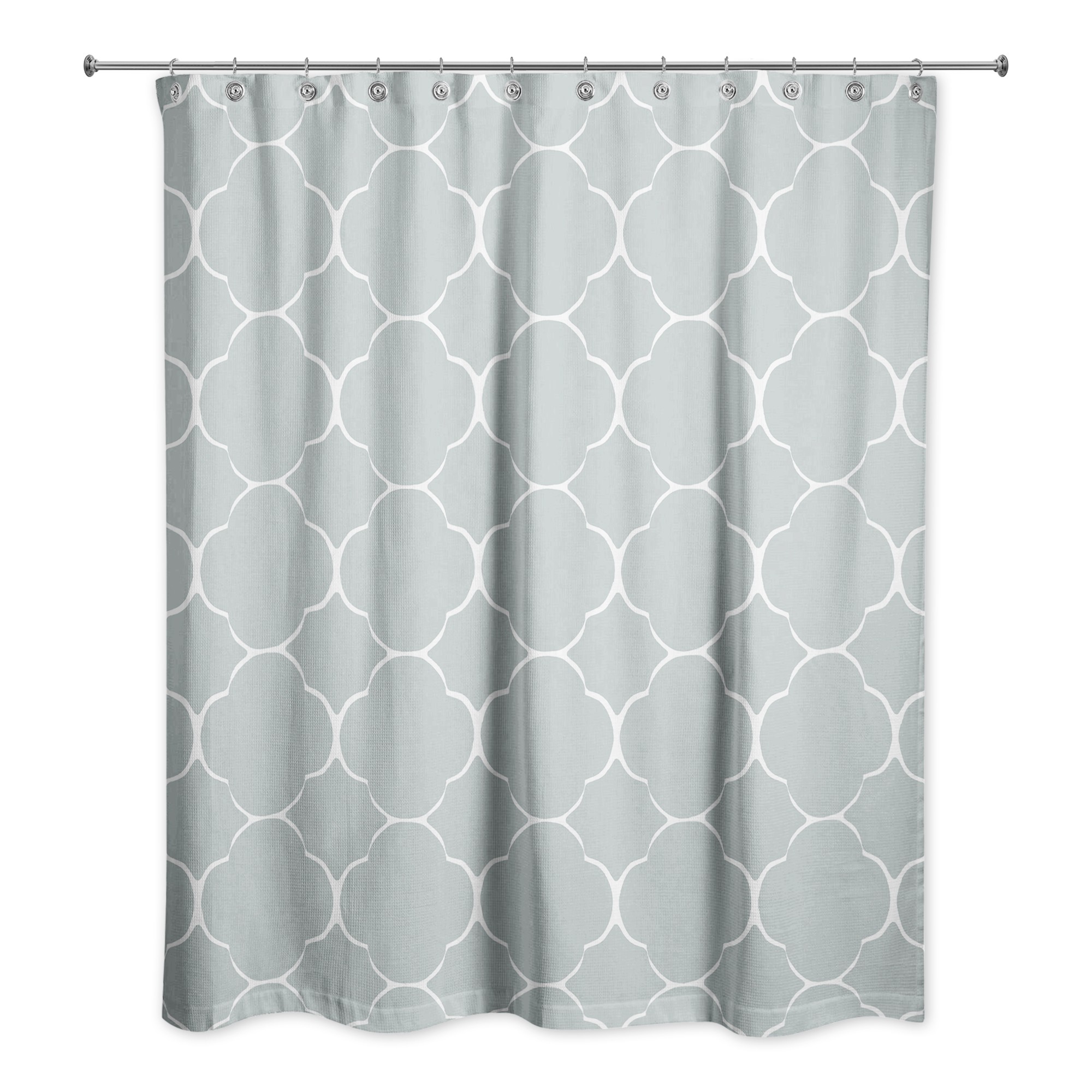 Worn Soft Blue Quatrefoil 71x74 Shower Curtain