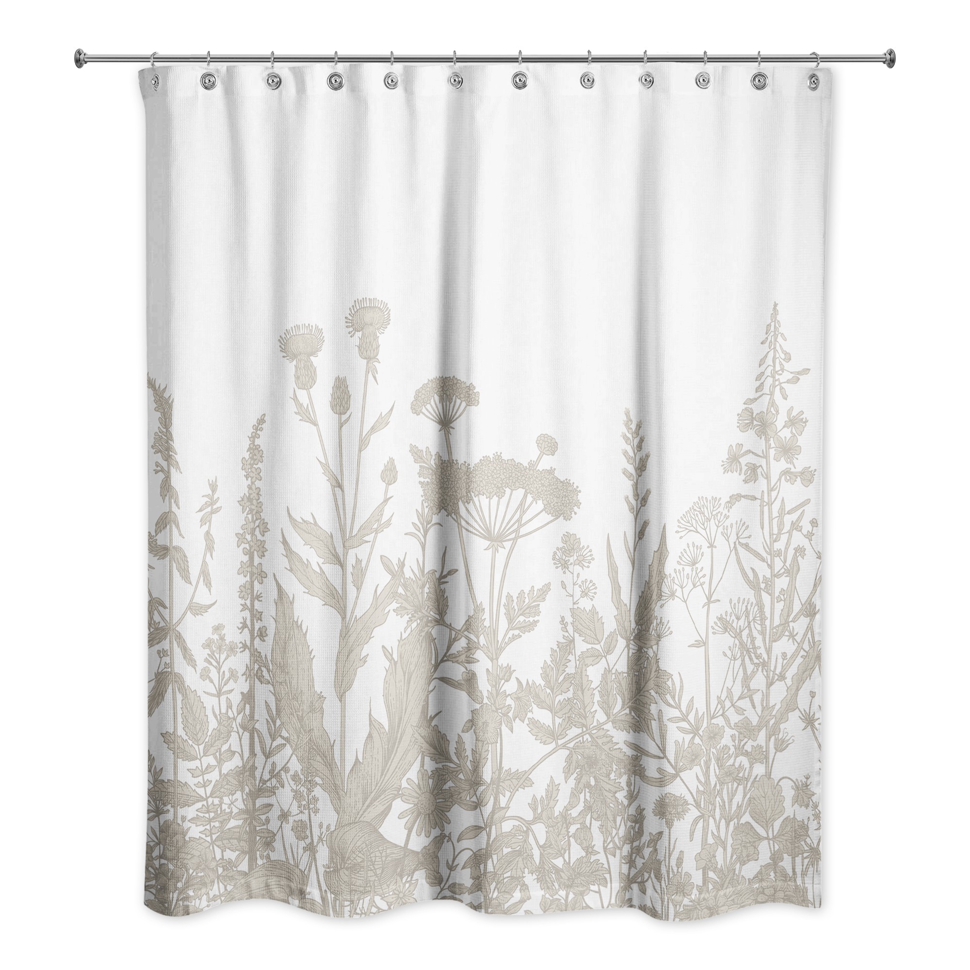 Beige Wildflowers 71x74 Shower Curtain