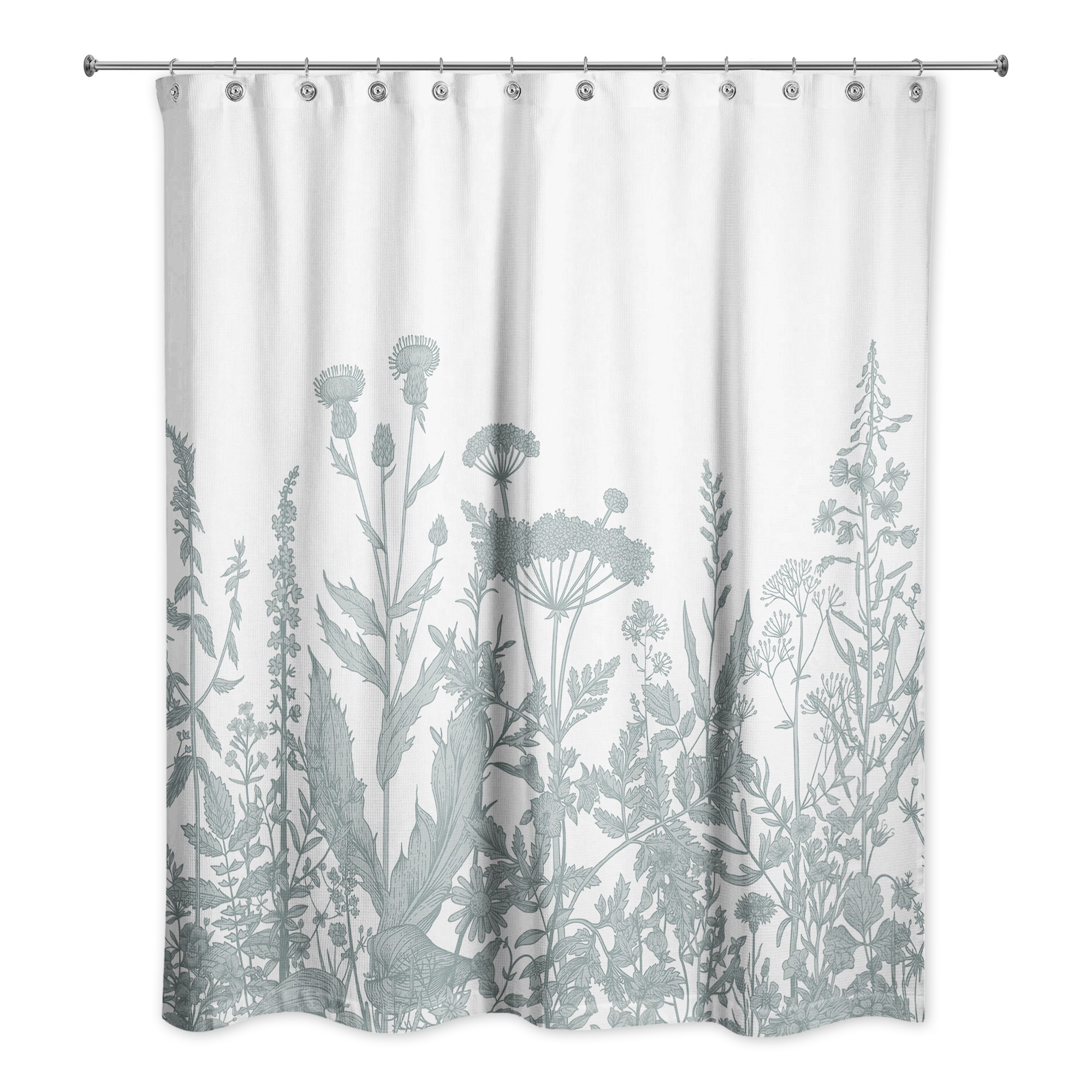Soft Blue Wildflowers 71x74 Shower Curtain