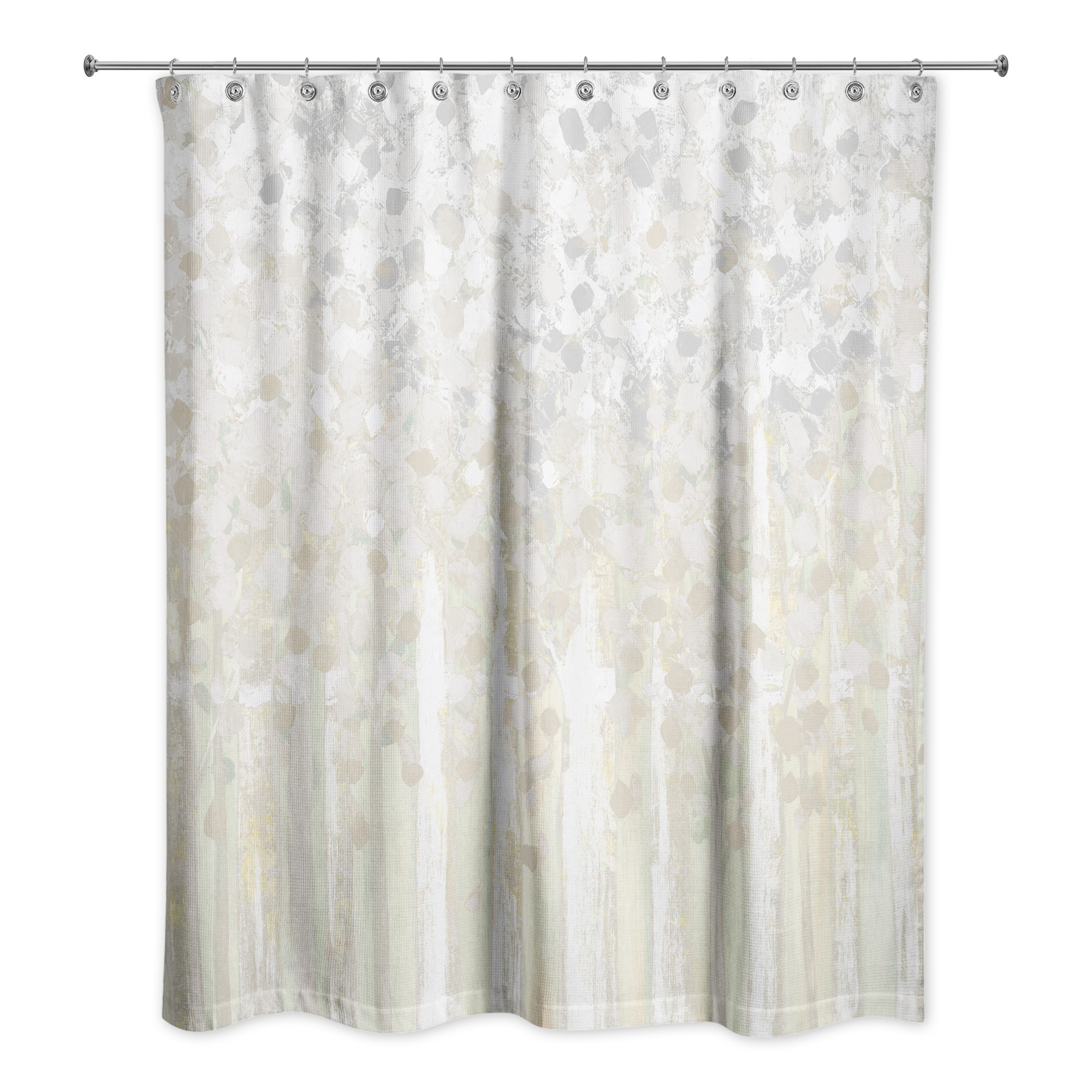 Beige Tree Line 71x74 Shower Curtain