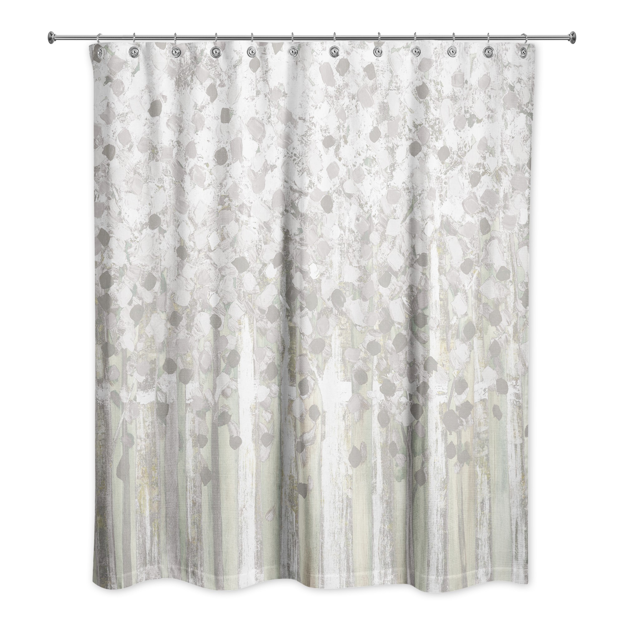 Gray Tree Line 71x74 Shower Curtain