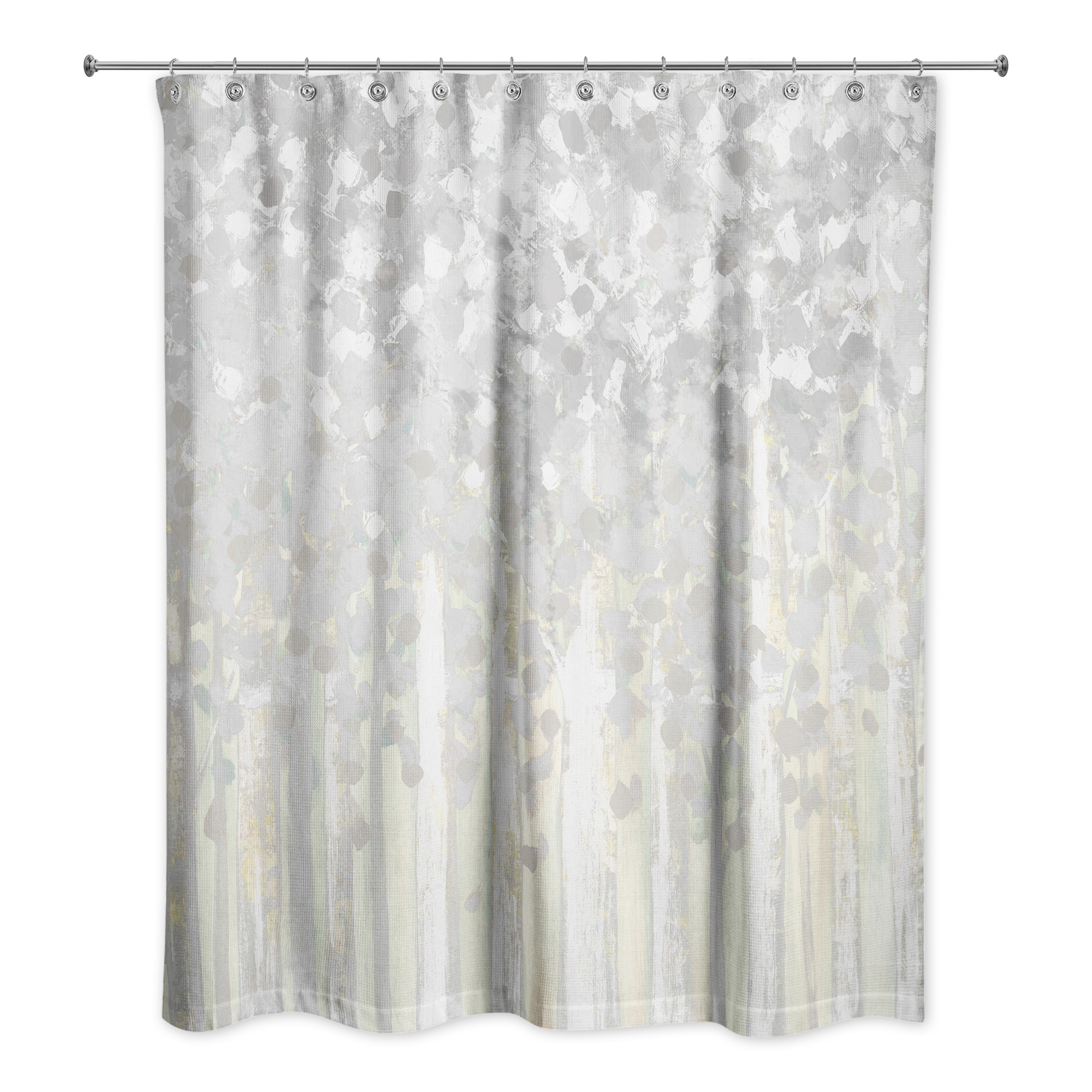 Light Gray Tree Line 71x74 Shower Curtain