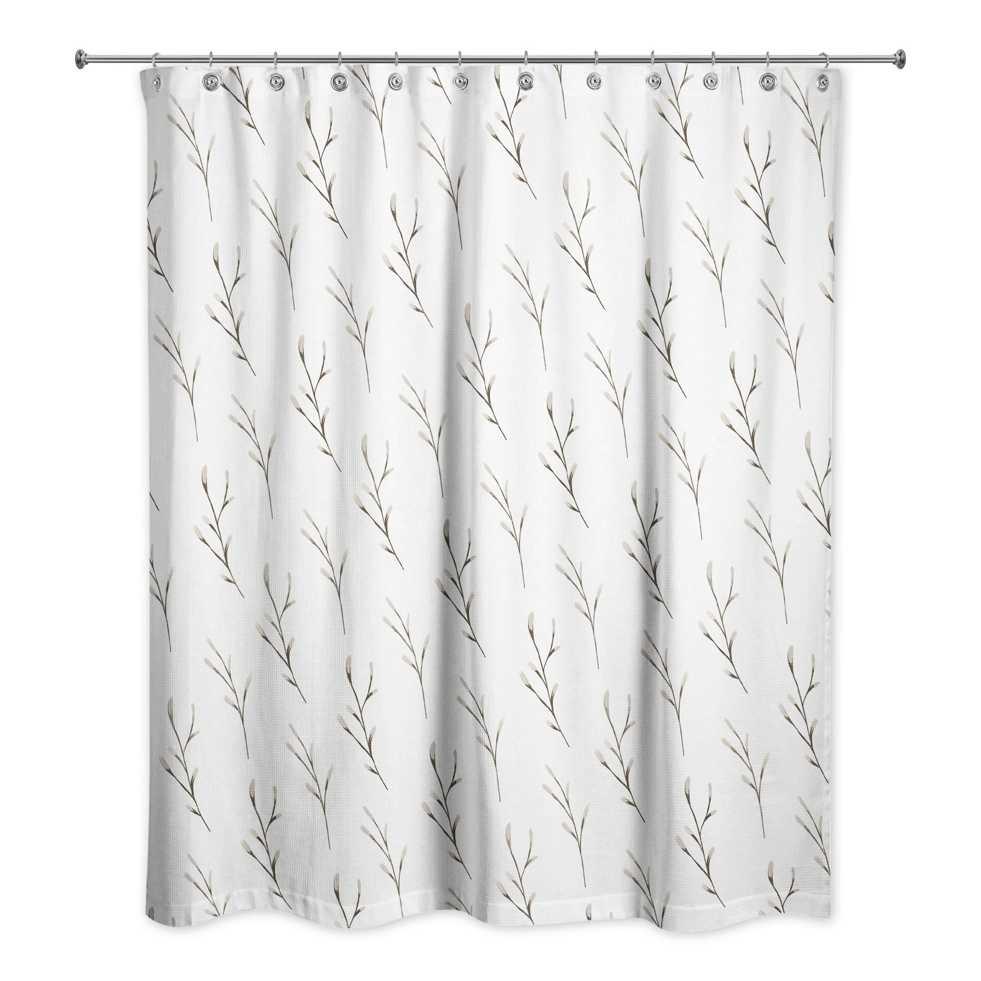 Beige Branches 71x74 Shower Curtain