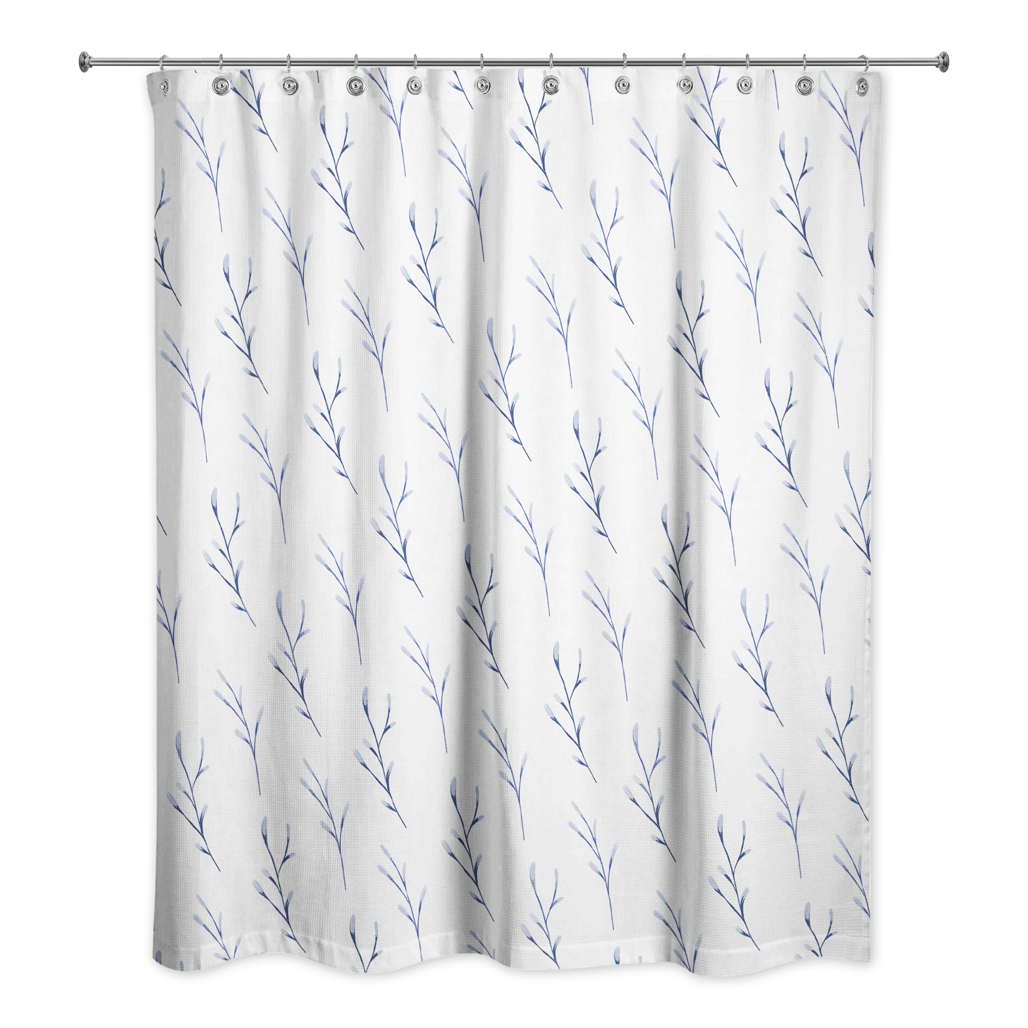 Navy Branches 71x74 Shower Curtain