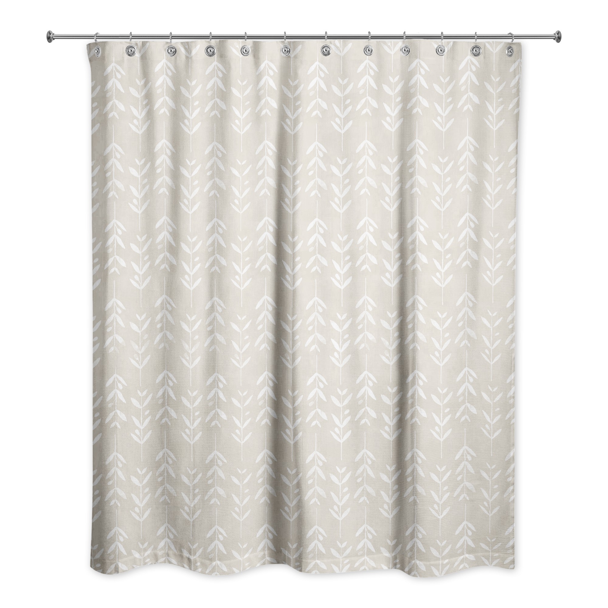 Beige Vine Pattern 71x74 Shower Curtain