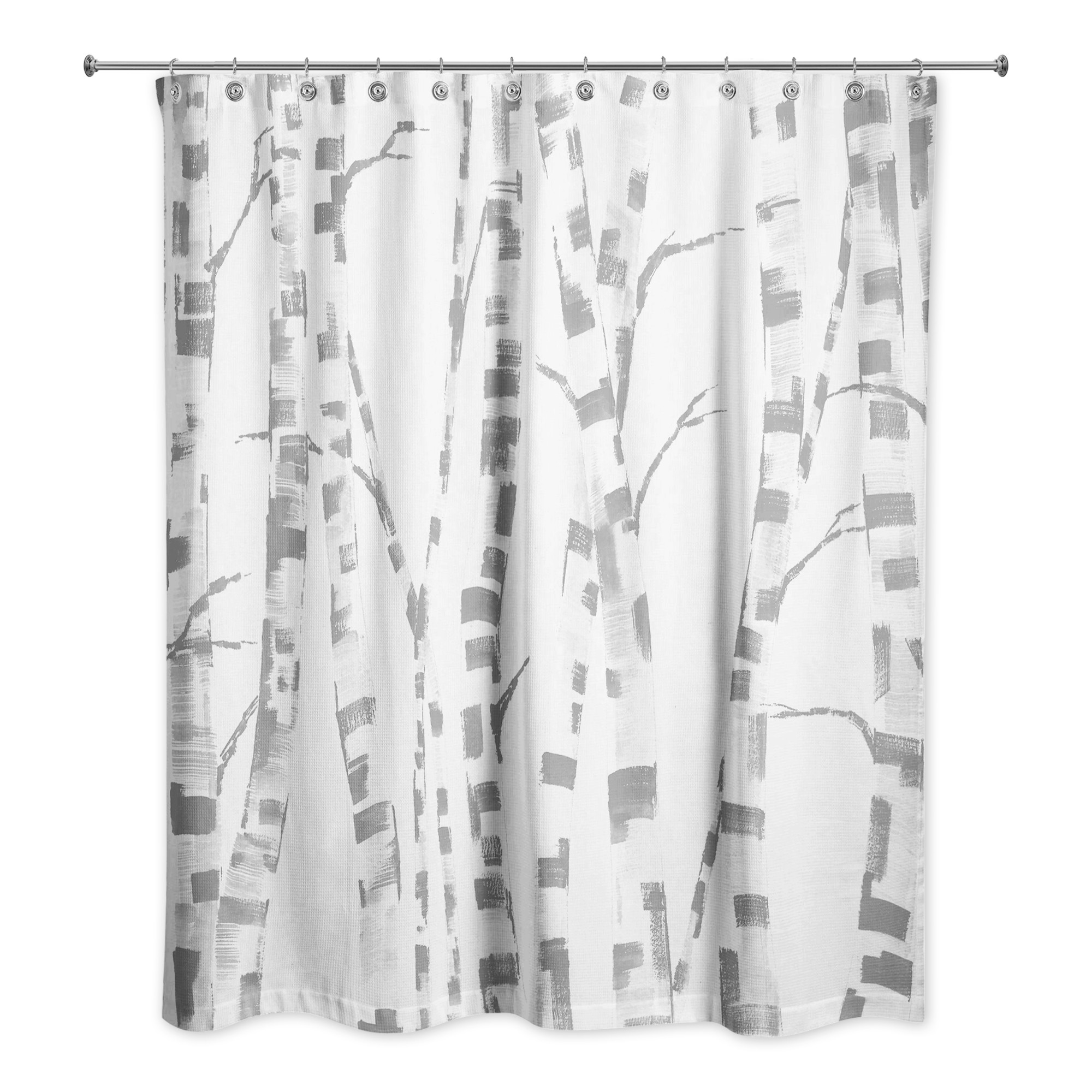 Beige Gray Trees 71x74 Shower Curtain