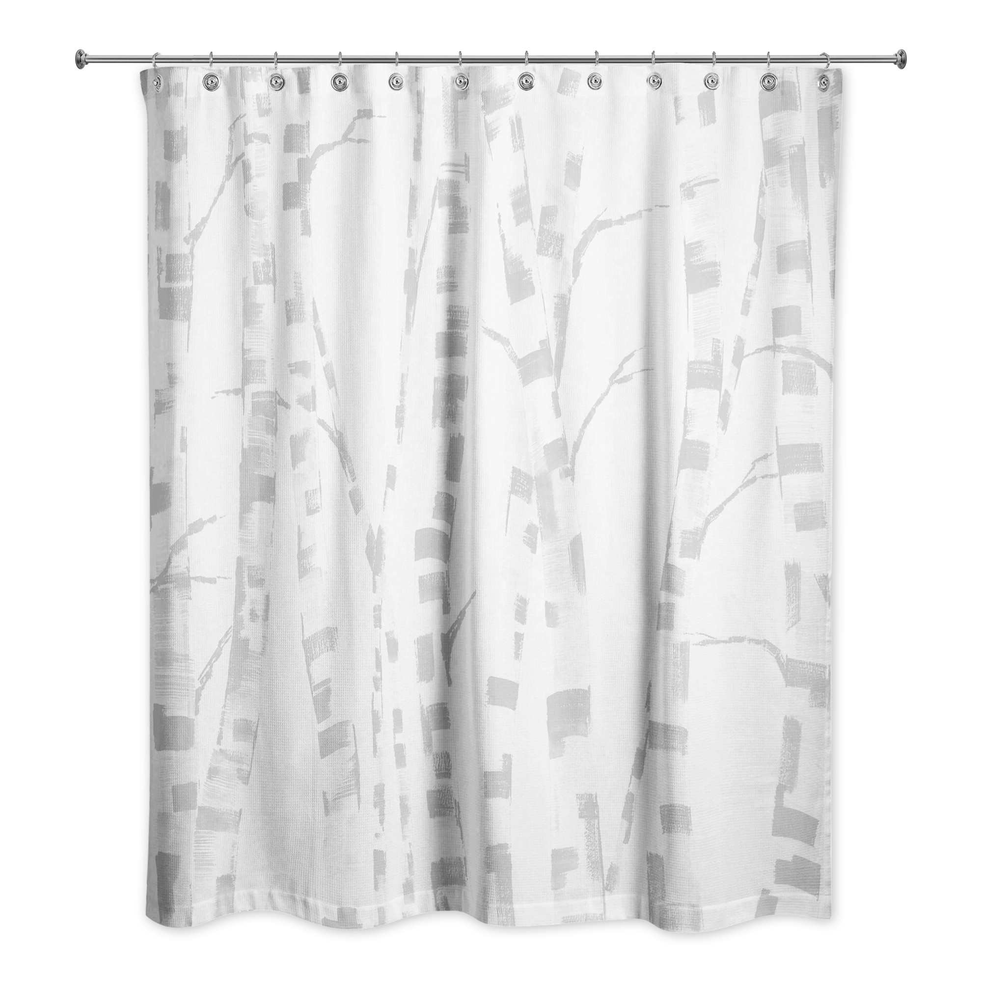 Beige Light Gray Trees 71x74 Shower Curtain