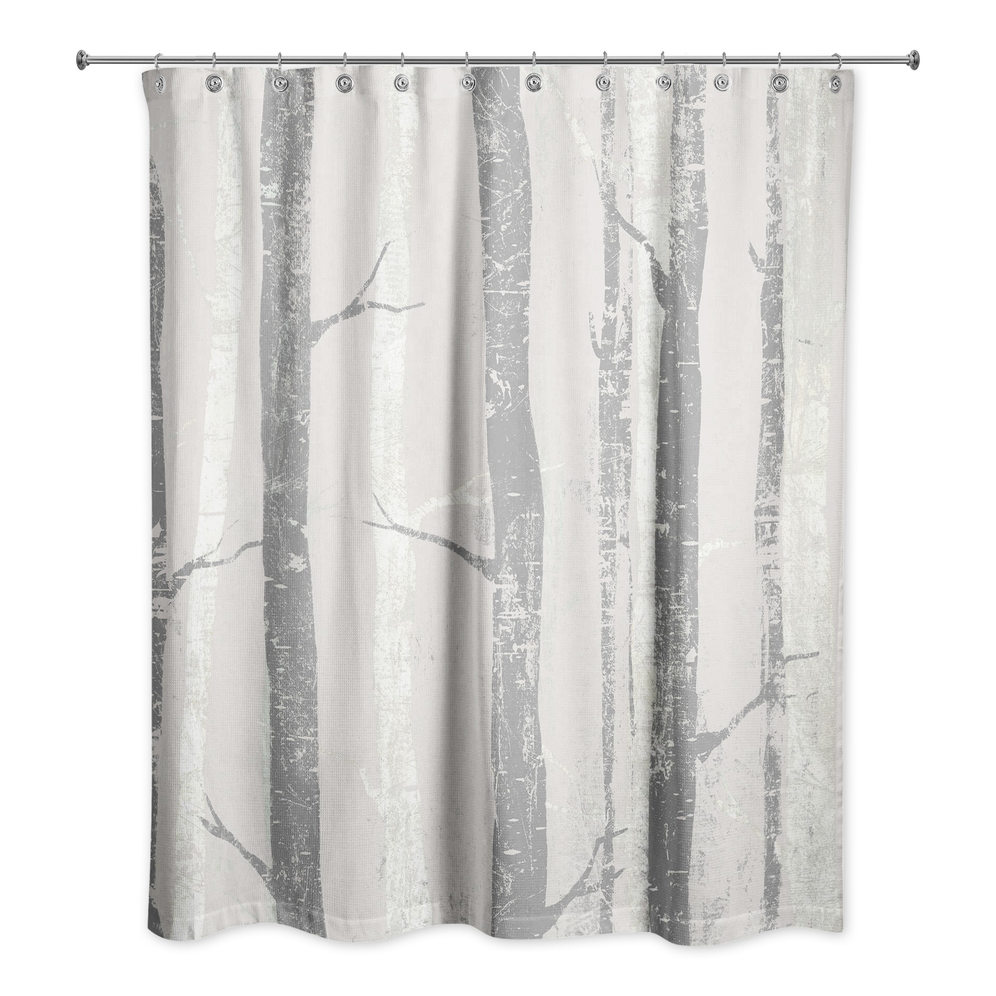 Gray Forest Tree 71x74 Shower Curtain
