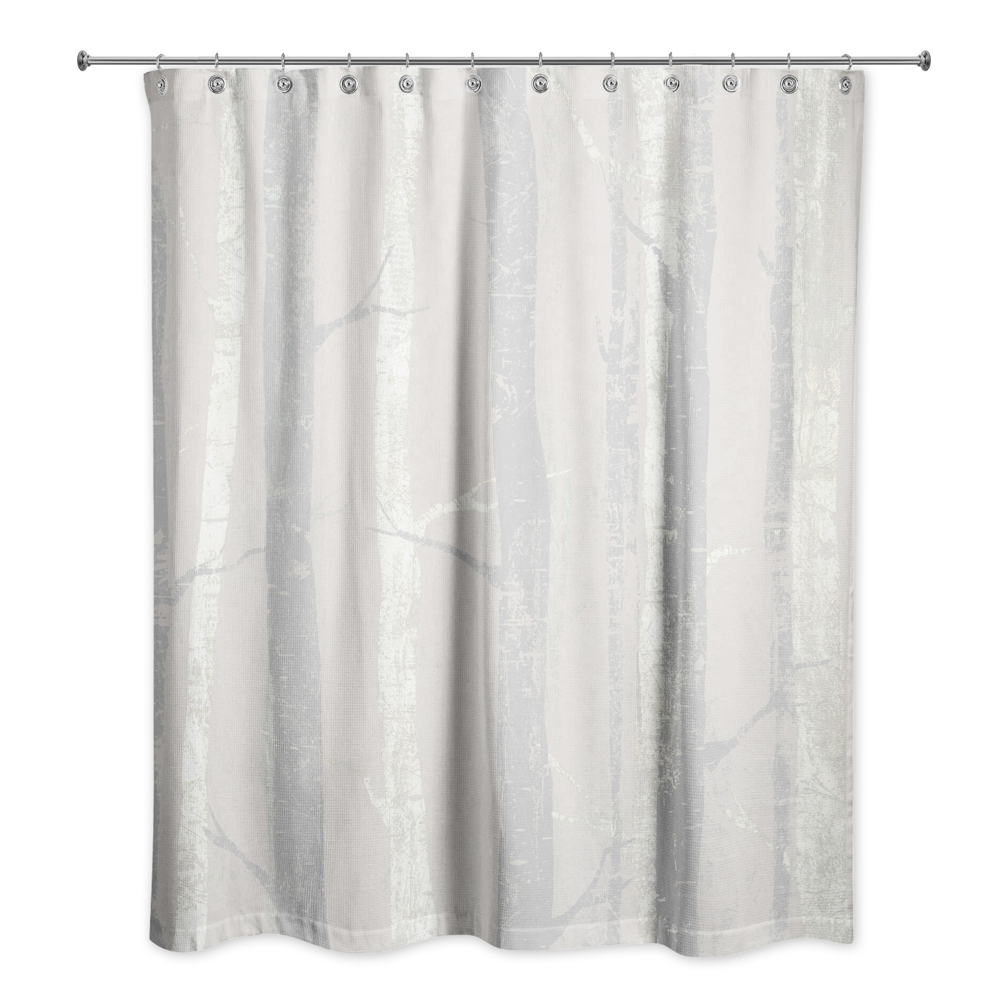 Light Gray Forest Tree 71x74 Shower Curtain